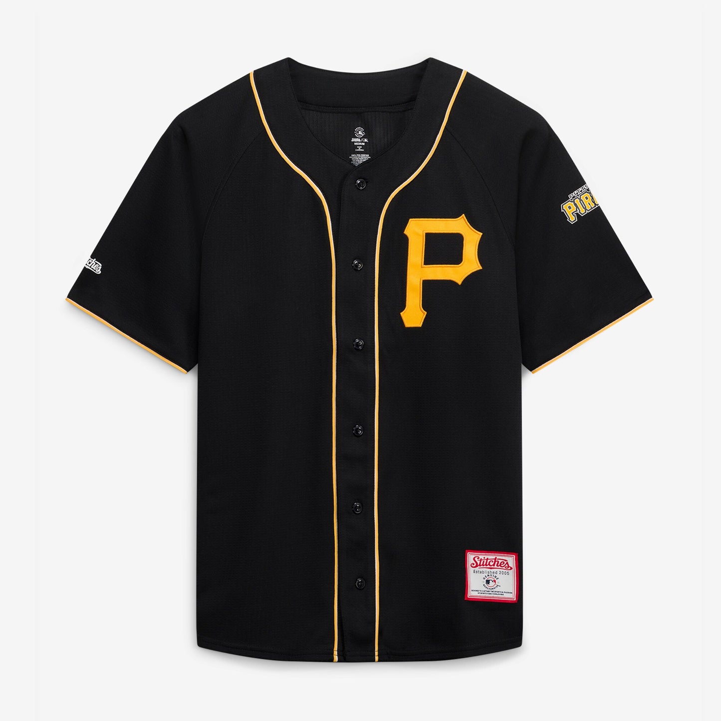 Pittsburgh Pirates Stitches Team Color Full-Button Fashion Jersey - Black | Stitched Baseball Jersey TJS0295