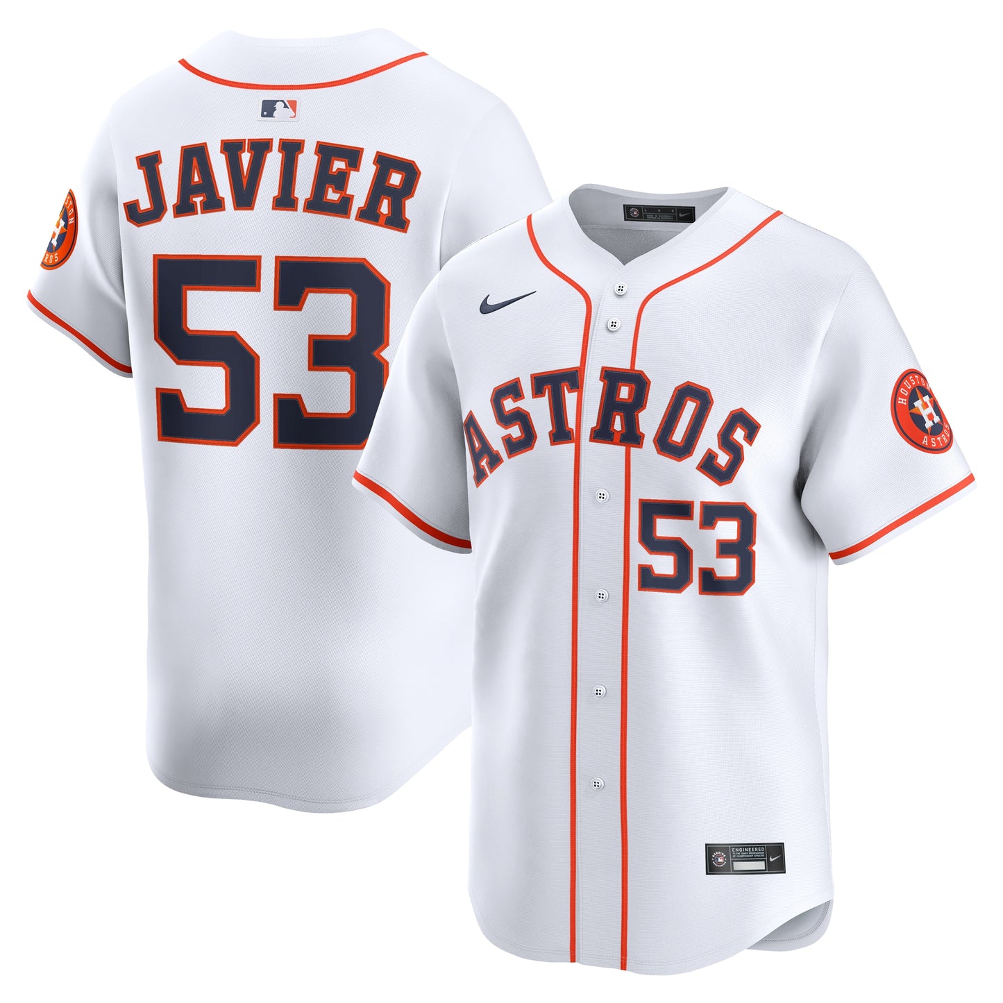 Cristian Javier Houston Astros Home Limited Player Jersey - White | Stitched Baseball Jersey TJS0249
