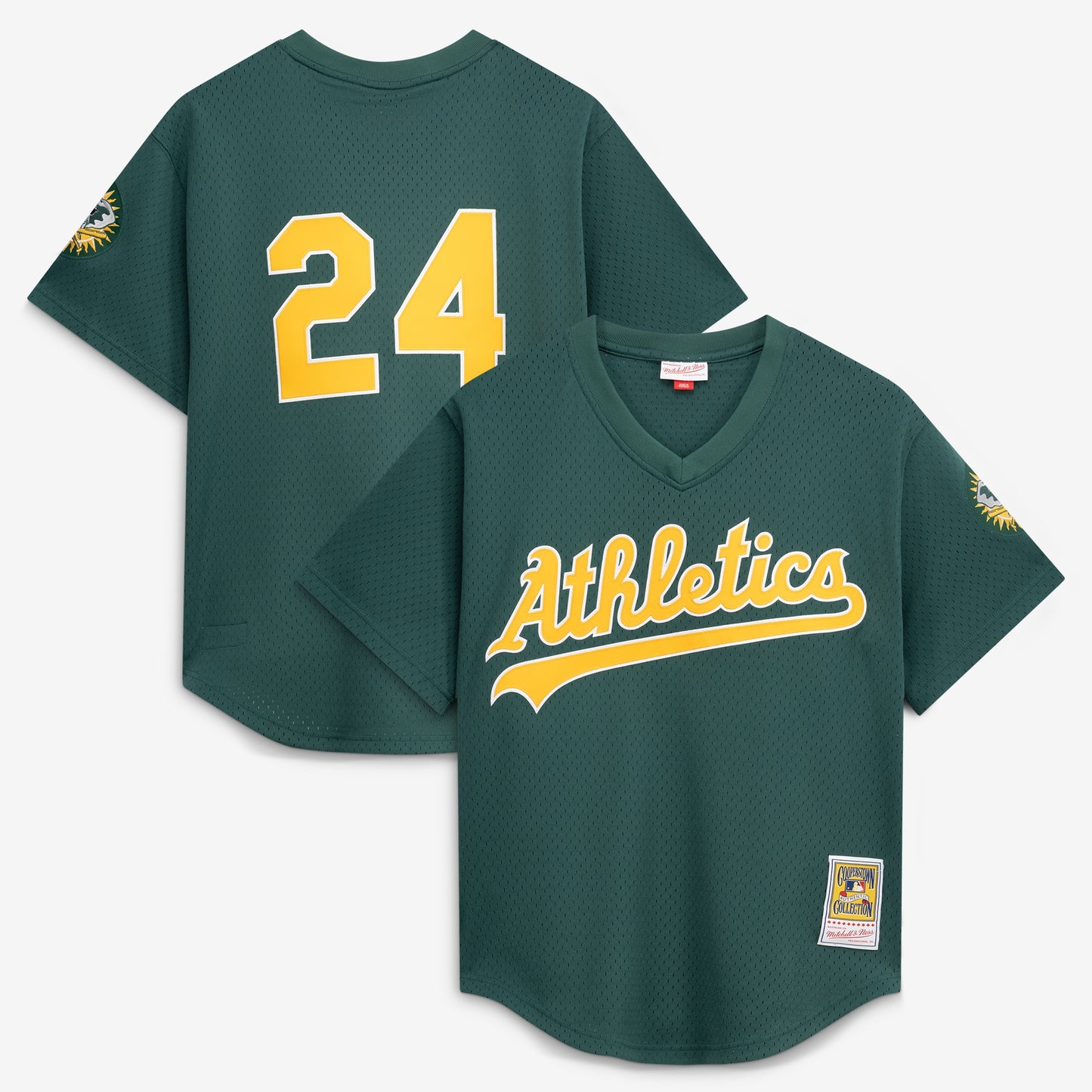 Rickey Henderson Athletics M & N Batting Practice Jersey - Green | Stitched Baseball Jersey TJS0228