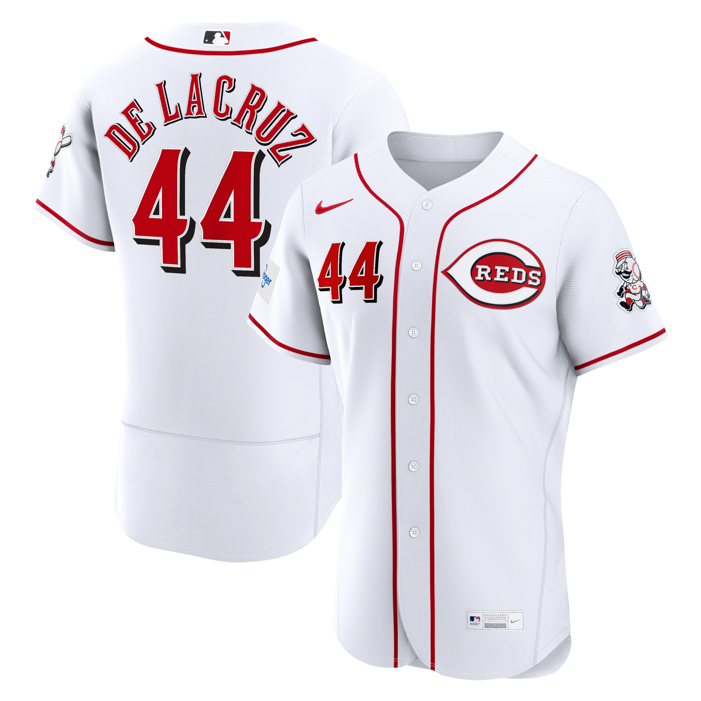 Elly De La Cruz Cincinnati Reds Home Sponsor Patch Jersey - White | Stitched Baseball Jersey TJS0193