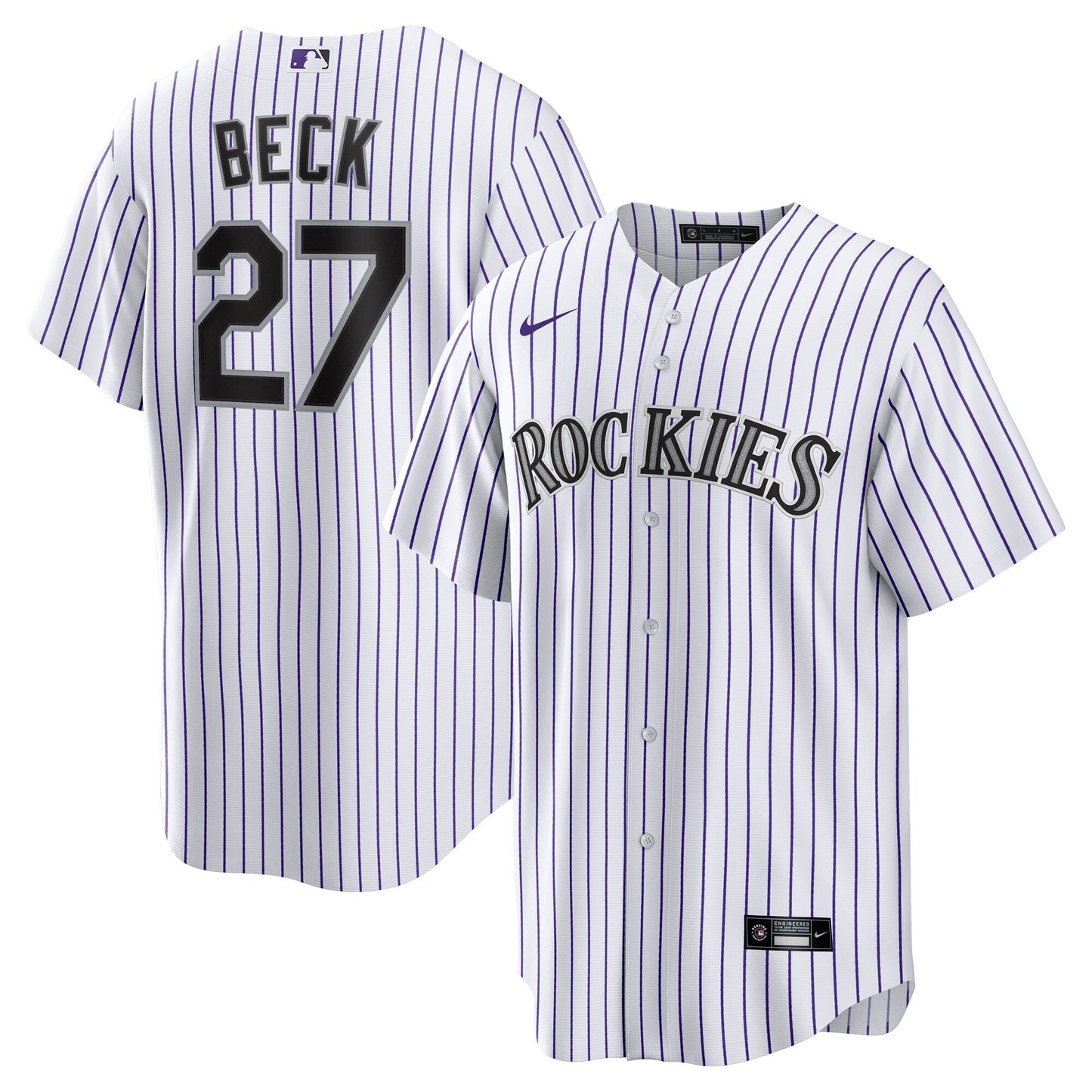Jordan Beck Colorado Rockies Home Replica Jersey - White | Stitched Baseball Jersey TJS0174