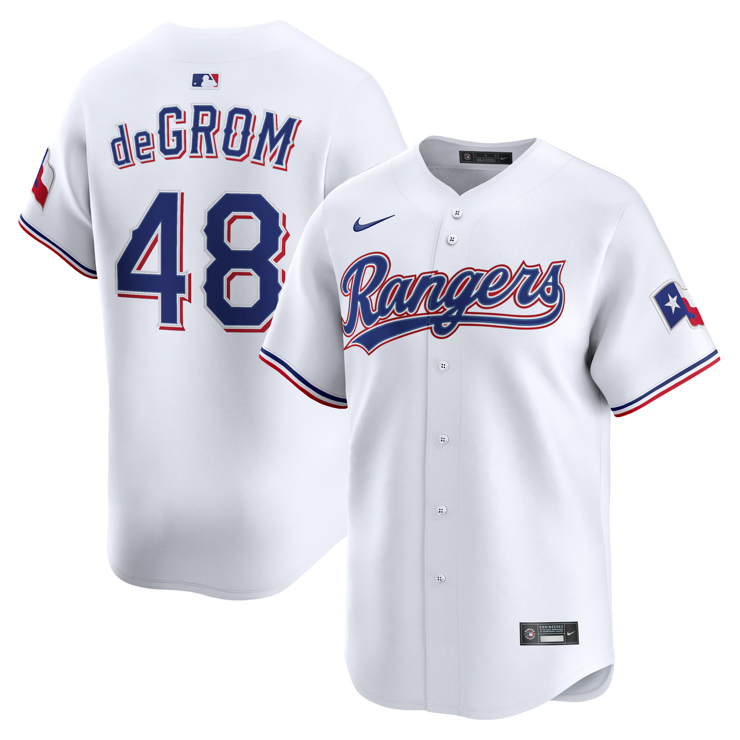 Jacob deGrom Texas Rangers Home Limited Jersey - White | Stitched Baseball Jersey TJS0154