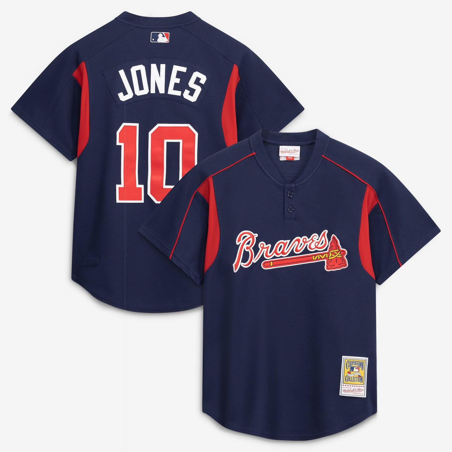 Chipper Jones Atlanta Braves M & N Batting Practice Jersey - Navy | Stitched Baseball Jersey TJS0337