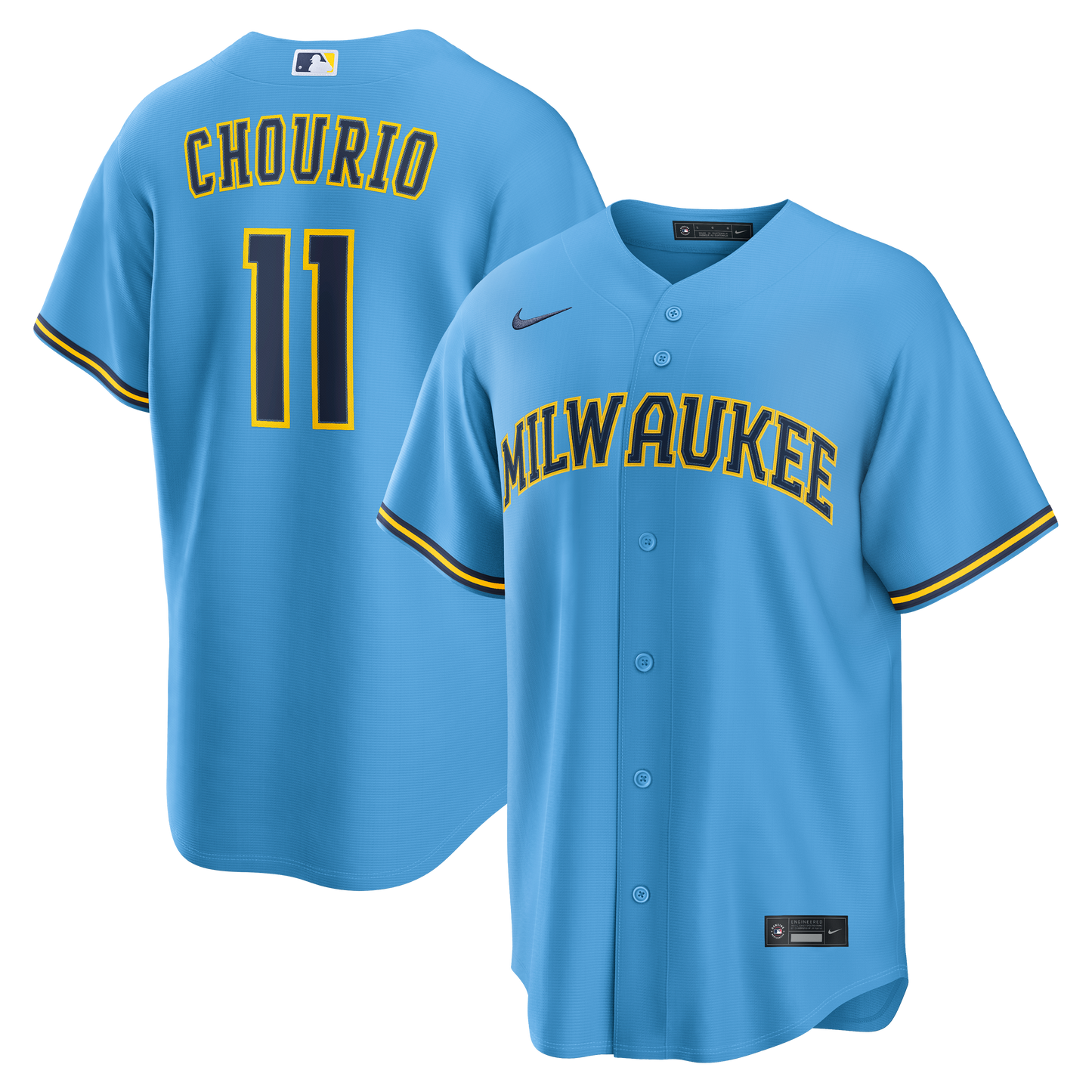 Jackson Chourio Milwaukee Brewers Road Replica Jersey - Light Blue | Stitched Baseball Jersey TJS0500