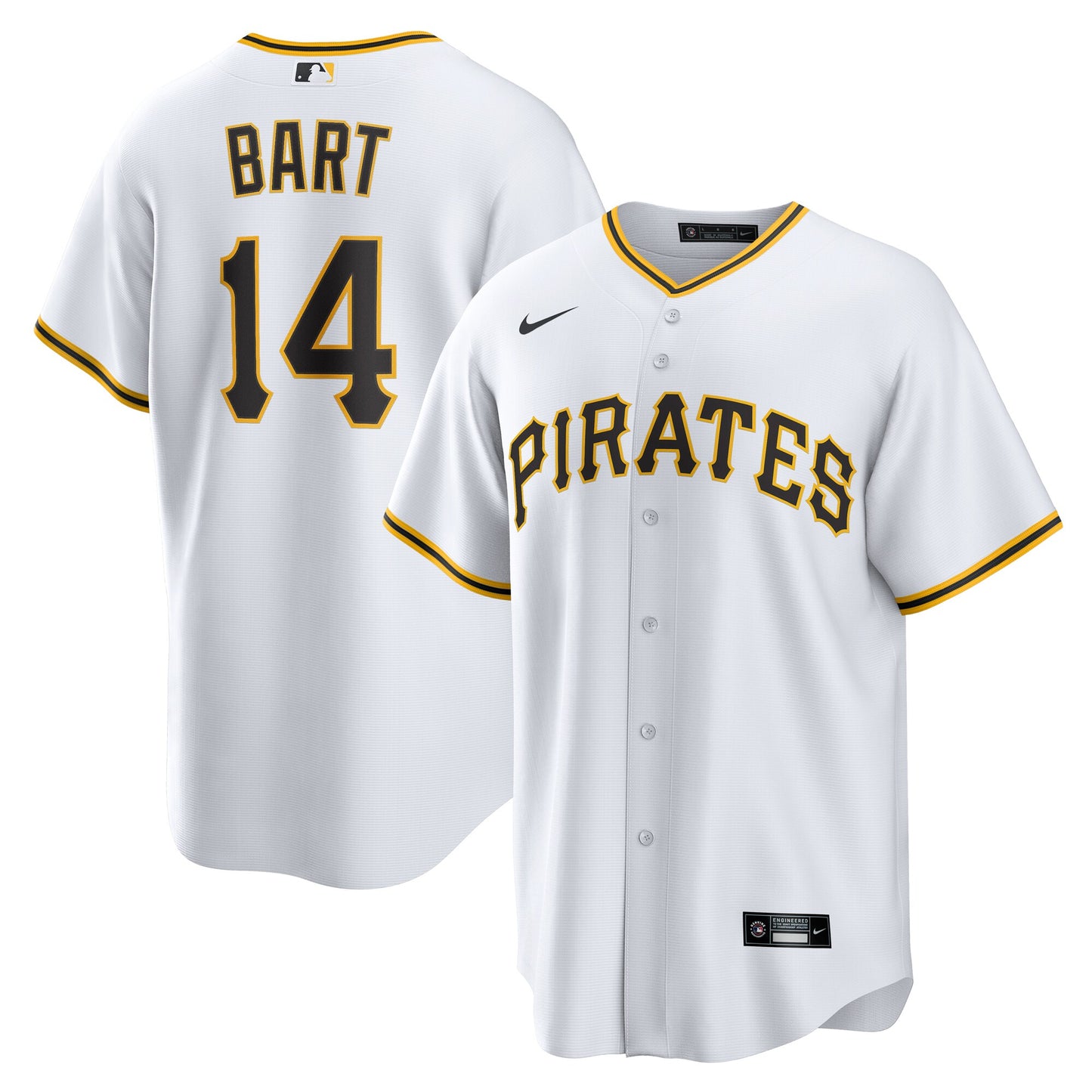 Joey Bart Pittsburgh Pirates Home Replica Jersey - White | Stitched Baseball Jersey TJS0355