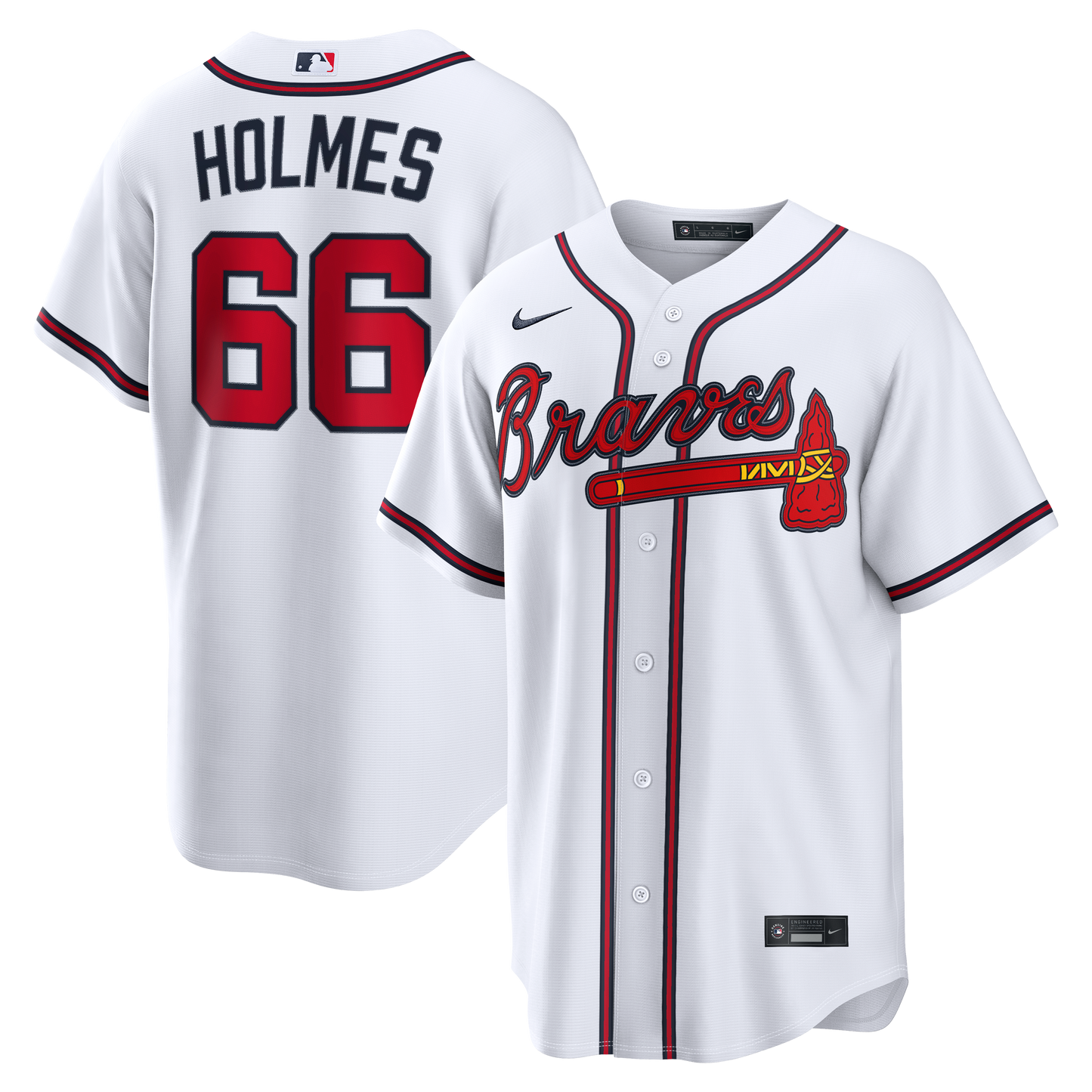Grant Holmes Atlanta Braves Home Replica Jersey - White | Stitched Baseball Jersey TJS0464