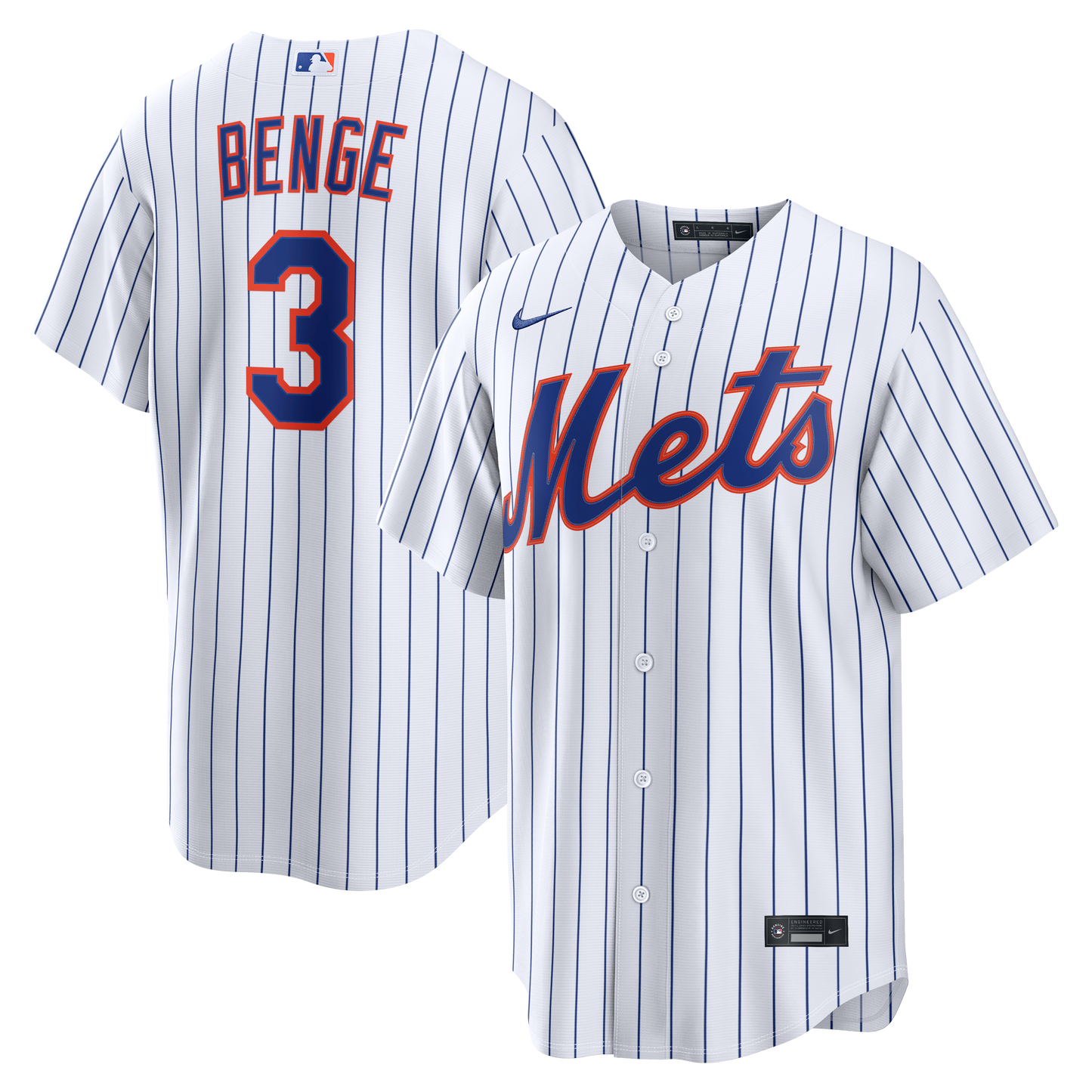 Carson Benge New York Mets Home Replica Jersey - White | Stitched Baseball Jersey TJS0560