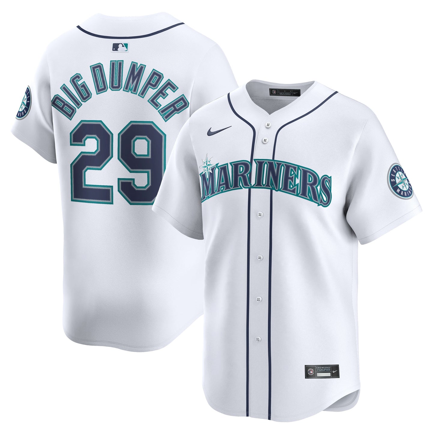Cal Raleigh Seattle Mariners Home Limited Player Jersey - White | Stitched Baseball Jersey TJS0541