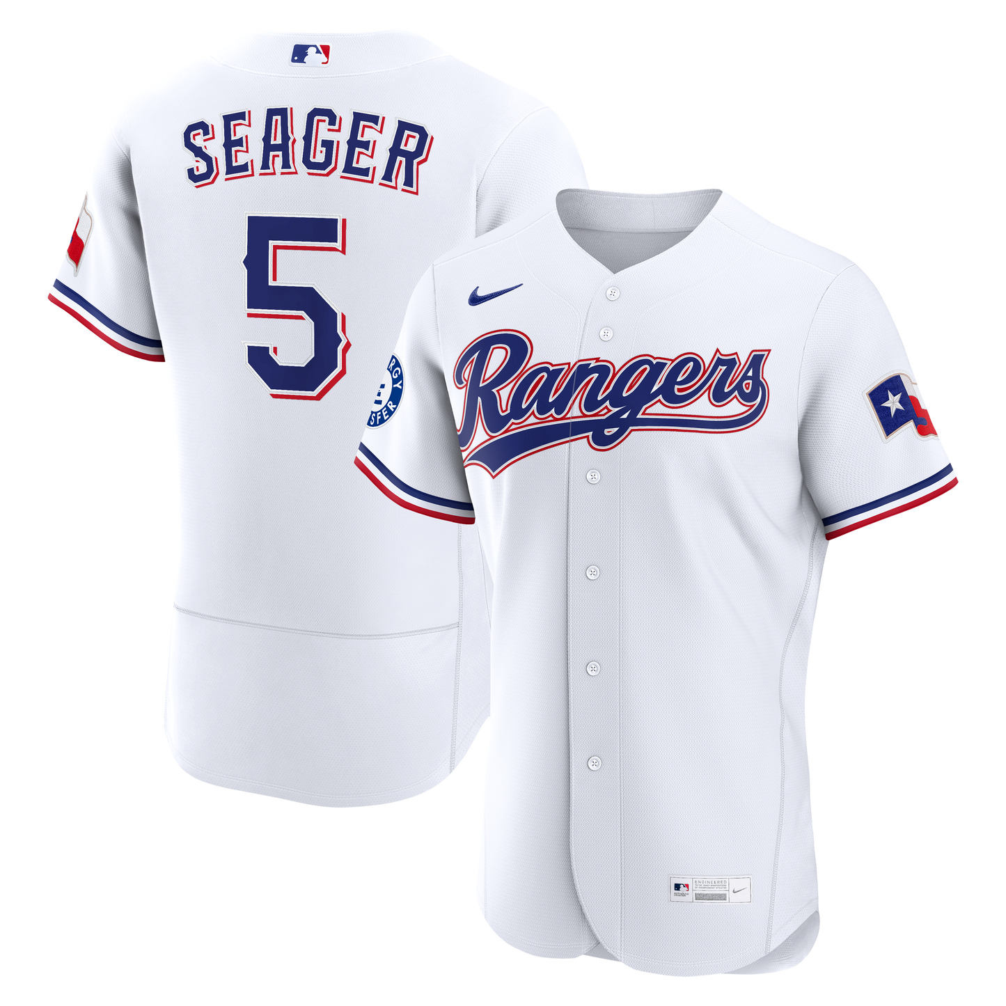 Corey Seager Texas Rangers Home Sponsor Patch Jersey - White | Stitched Baseball Jersey TJS0509