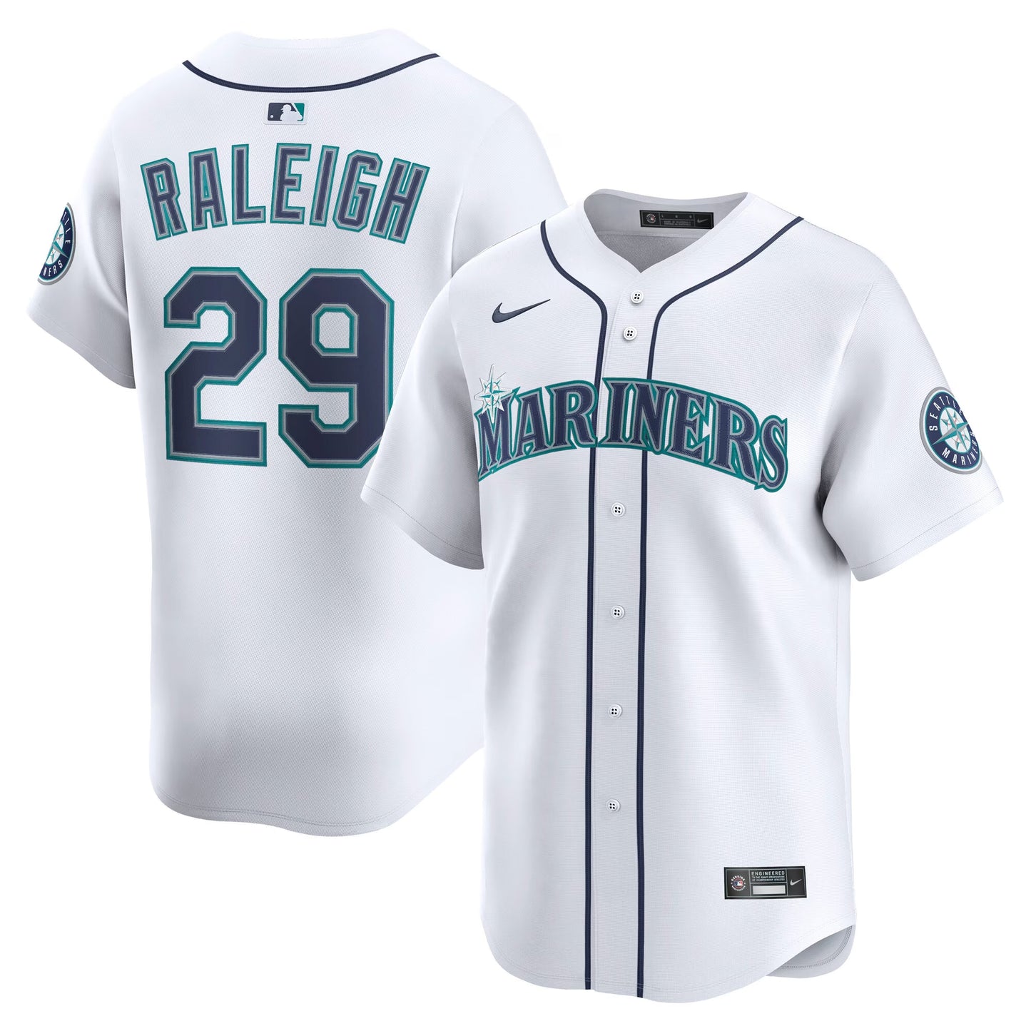 Cal Raleigh Seattle Mariners Home Limited Player Jersey - White | Stitched Baseball Jersey TJS0896