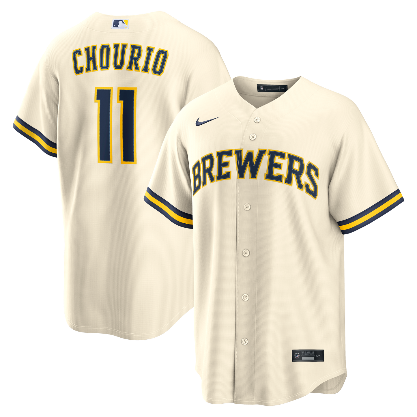 Jackson Chourio Milwaukee Brewers Home Replica Jersey - Cream | Stitched Baseball Jersey TJS0649