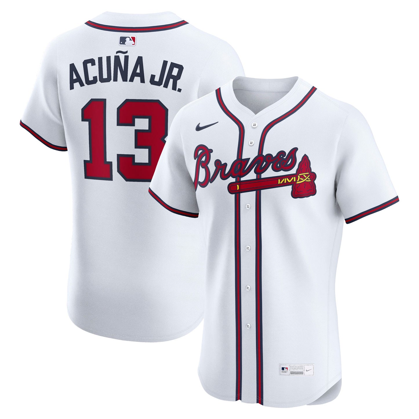 Ronald Acu�a Jr. Atlanta Braves Home Elite Player Jersey - White | Stitched Baseball Jersey TJS0675