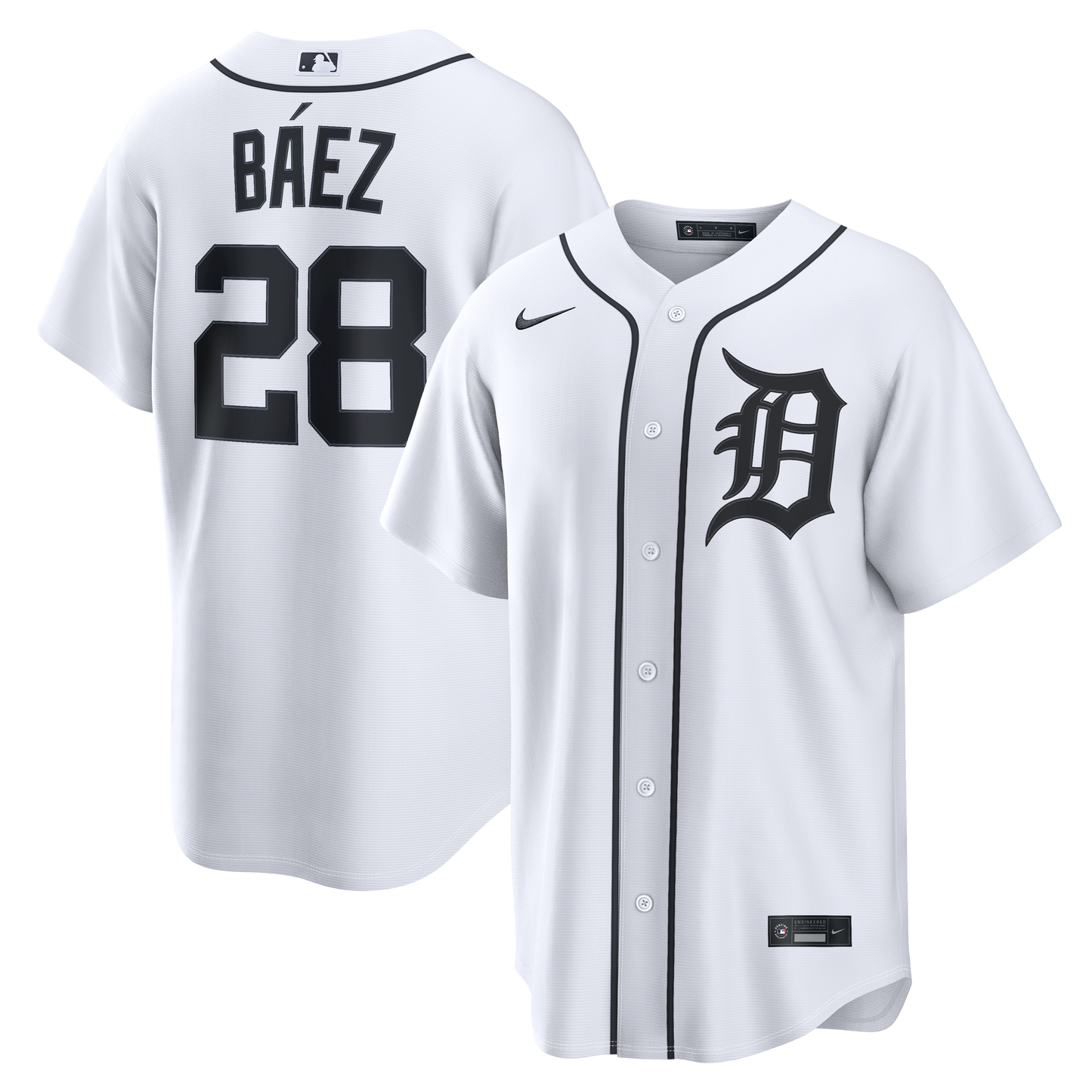 Javier B�ez Detroit Tigers Home Replica Jersey - White | Stitched Baseball Jersey TJS0716