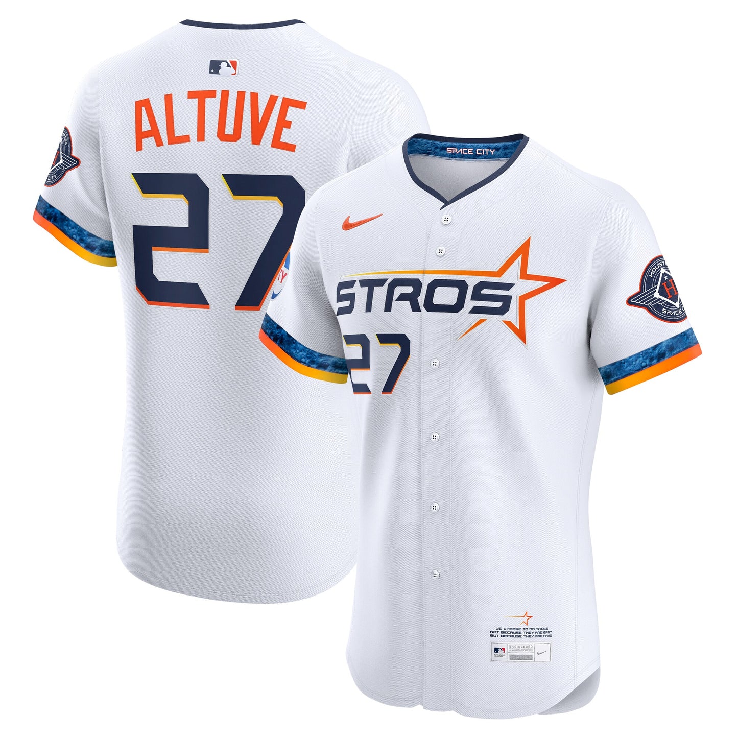 Jose Altuve Houston Astros 2025 City Connect Elite Player Jersey - White | Stitched Baseball Jersey TJS0926