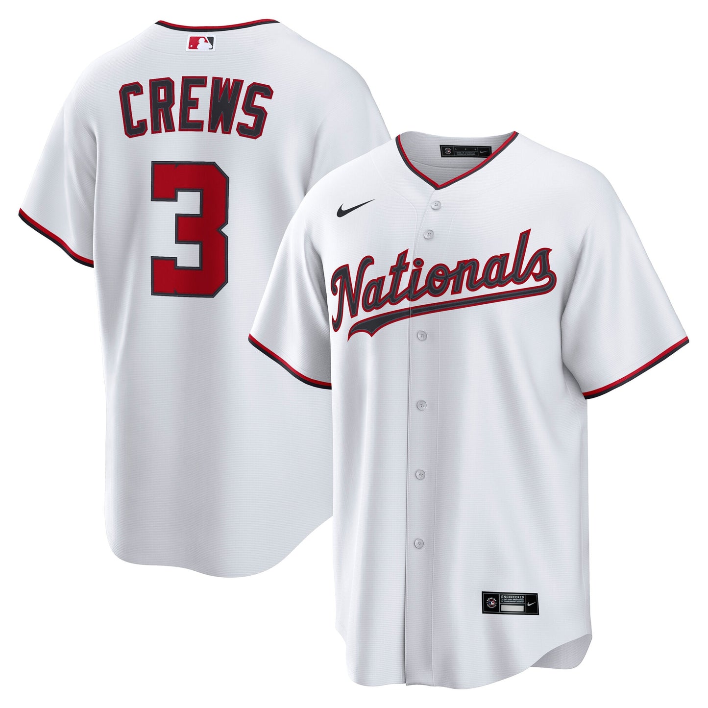 Dylan Crews Washington Nationals Home Replica Jersey - White | Stitched Baseball Jersey TJS0668
