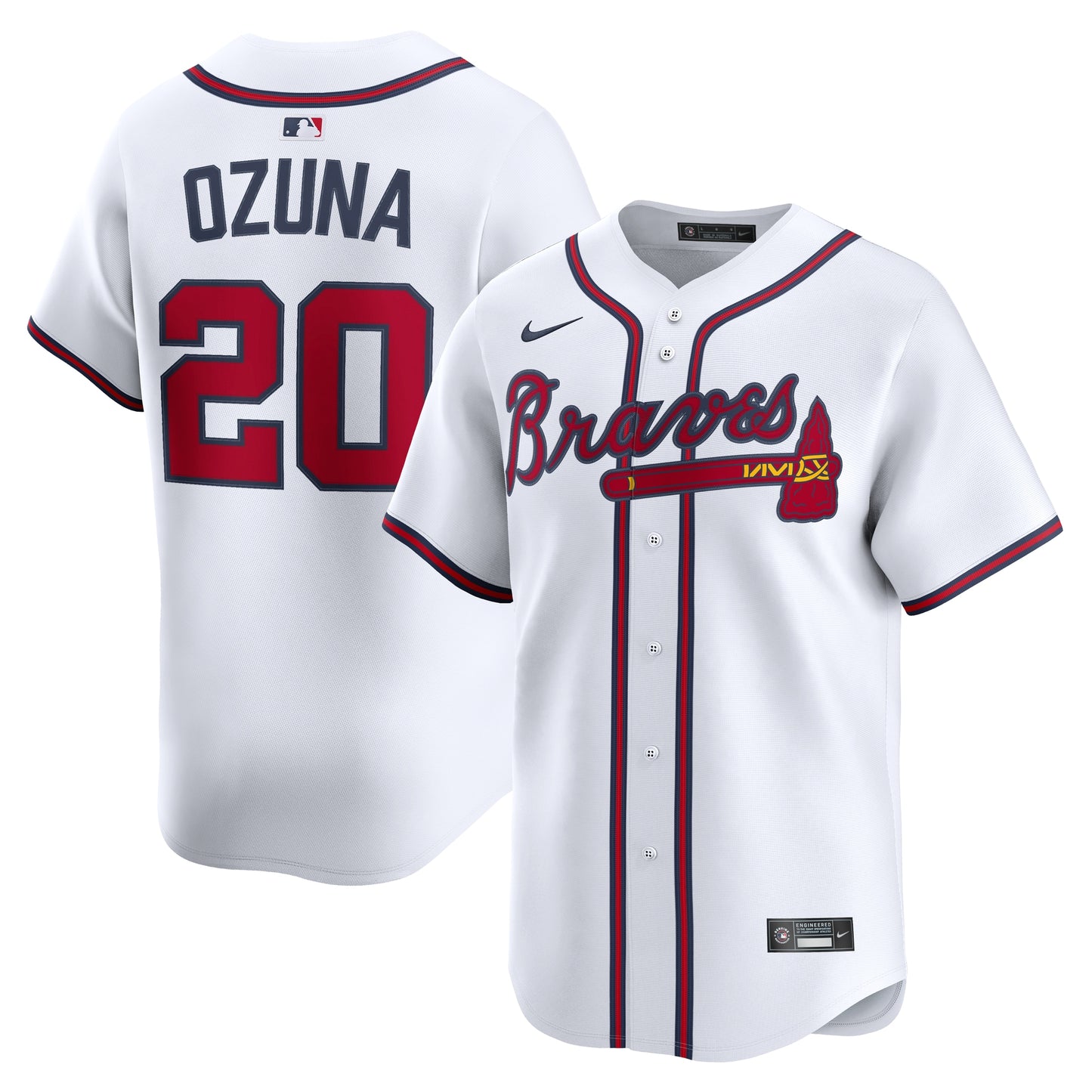 Marcell Ozuna Atlanta Braves Home Limited Player Jersey - White | Stitched Baseball Jersey TJS0873