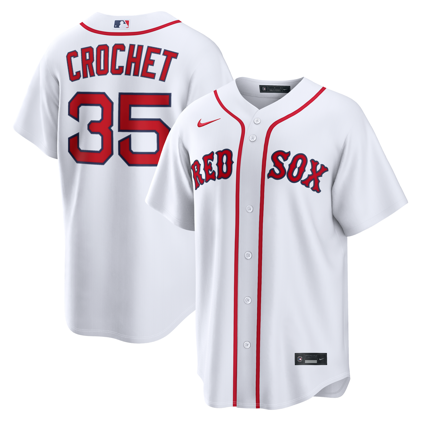 Garrett Crochet Boston Red Sox Home Replica Jersey - White | Stitched Baseball Jersey TJS1030
