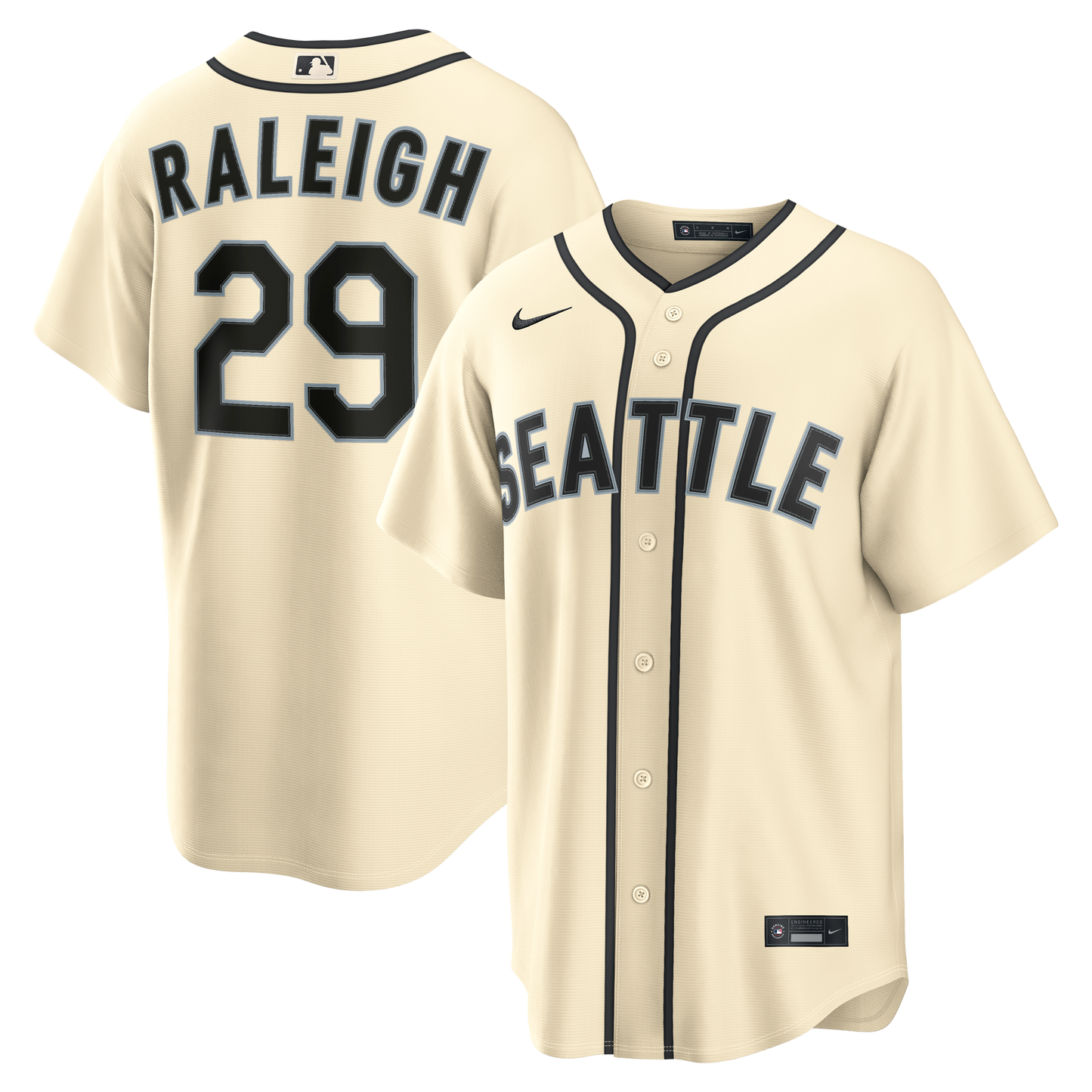 Cal Raleigh Seattle Mariners Alternate Replica Jersey - Cream | Stitched Baseball Jersey TJS1050