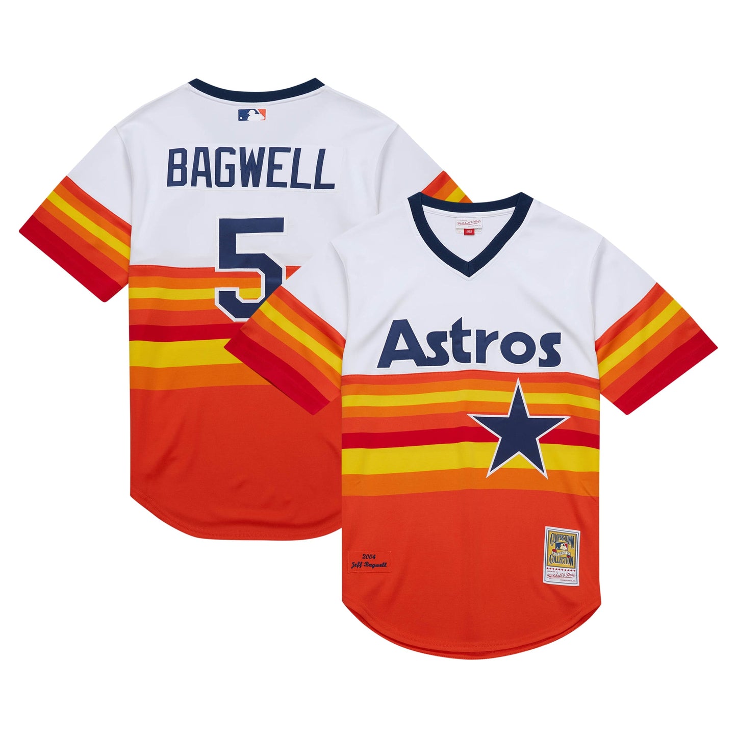 Jeff Bagwell Houston Astros M & N 2004 Cooperstown Collection Throwback Jersey - White | Stitched Baseball Jersey TJS1076