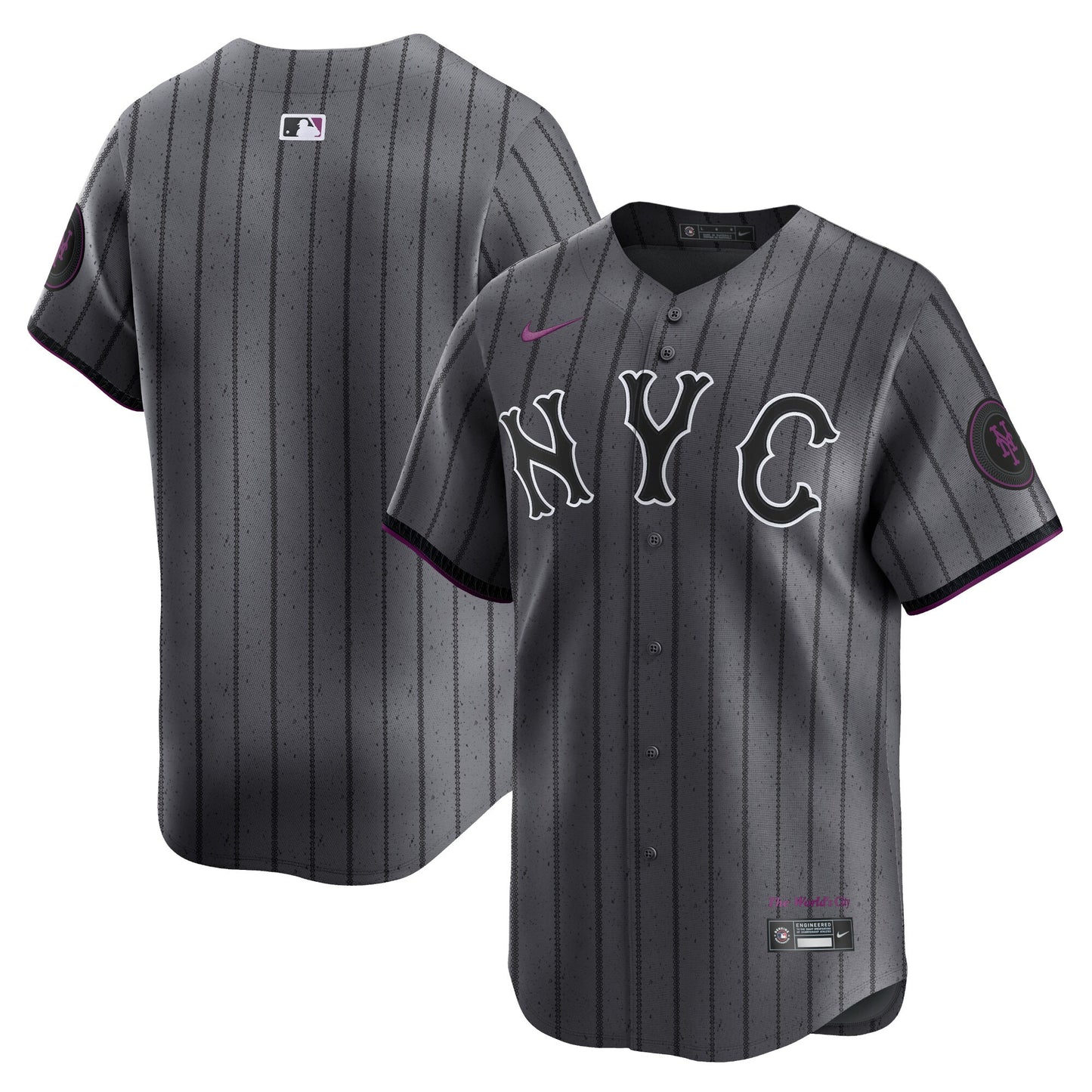 New York Mets 2024 City Connect Limited Jersey - Graphite | Stitched Baseball Jersey TJS1290