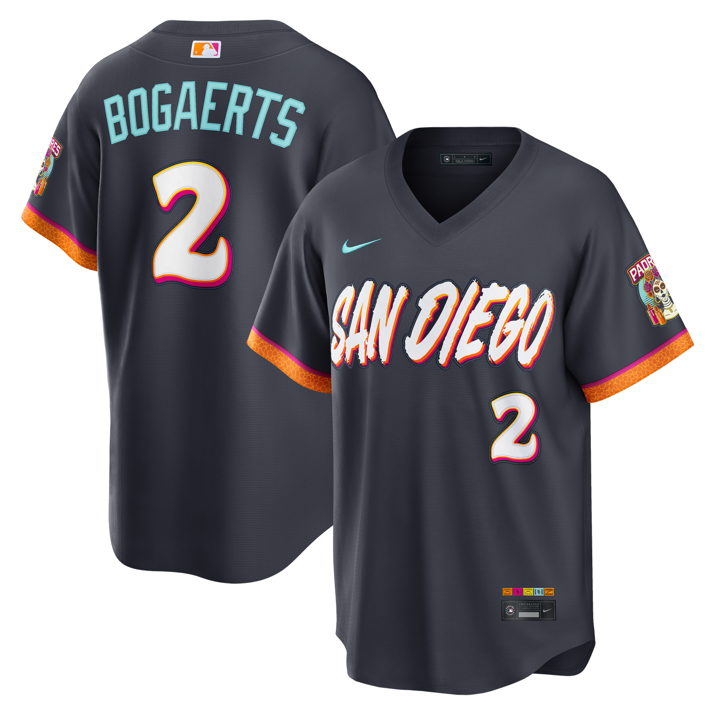 Xander Bogaerts San Diego Padres 2026 City Connect Stadium Jersey - Obsidian | Stitched Baseball Jersey TJS1044