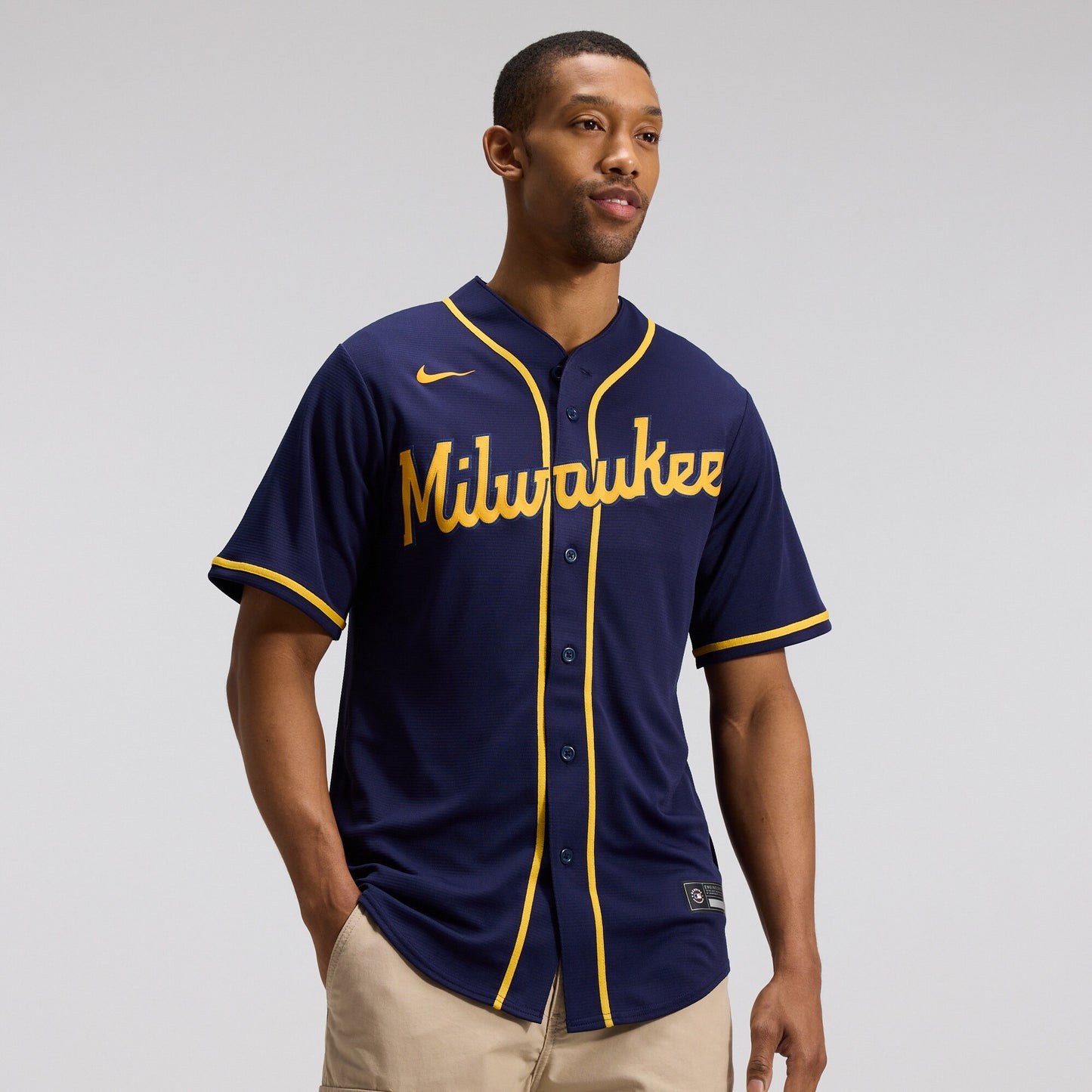 Milwaukee Brewers Alternate Replica Team Jersey - Navy | Stitched Baseball Jersey TJS1218