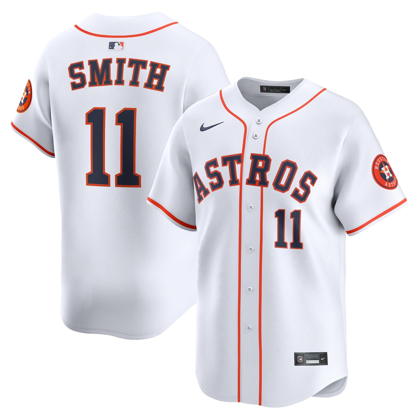 Cam Smith #11 Houston Astros Home Limited Player Jersey - White | Stitched Baseball Jersey TJS1215