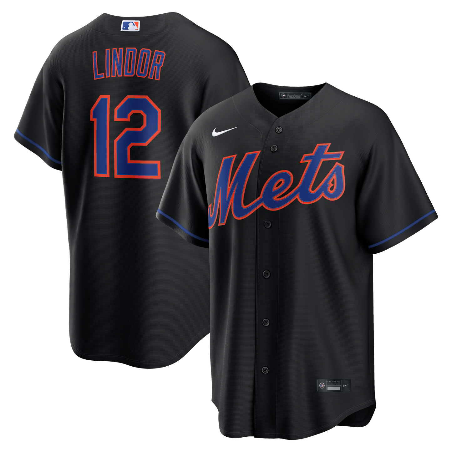 Francisco Lindor New York Mets Alternate Replica Jersey - Black | Stitched Baseball Jersey TJS1138