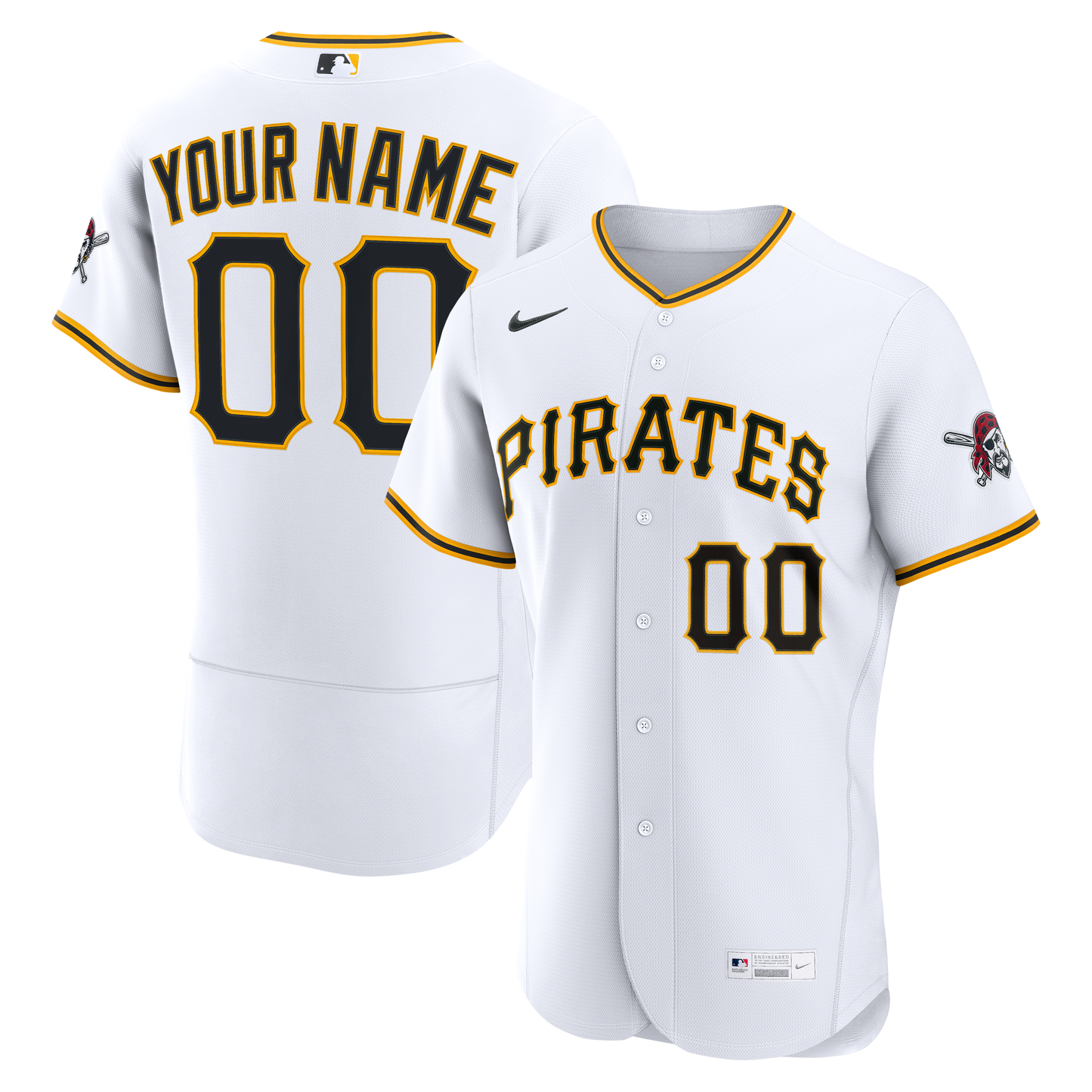 Pittsburgh Pirates Home Custom Jersey - White | Stitched Baseball Jersey TJS1499