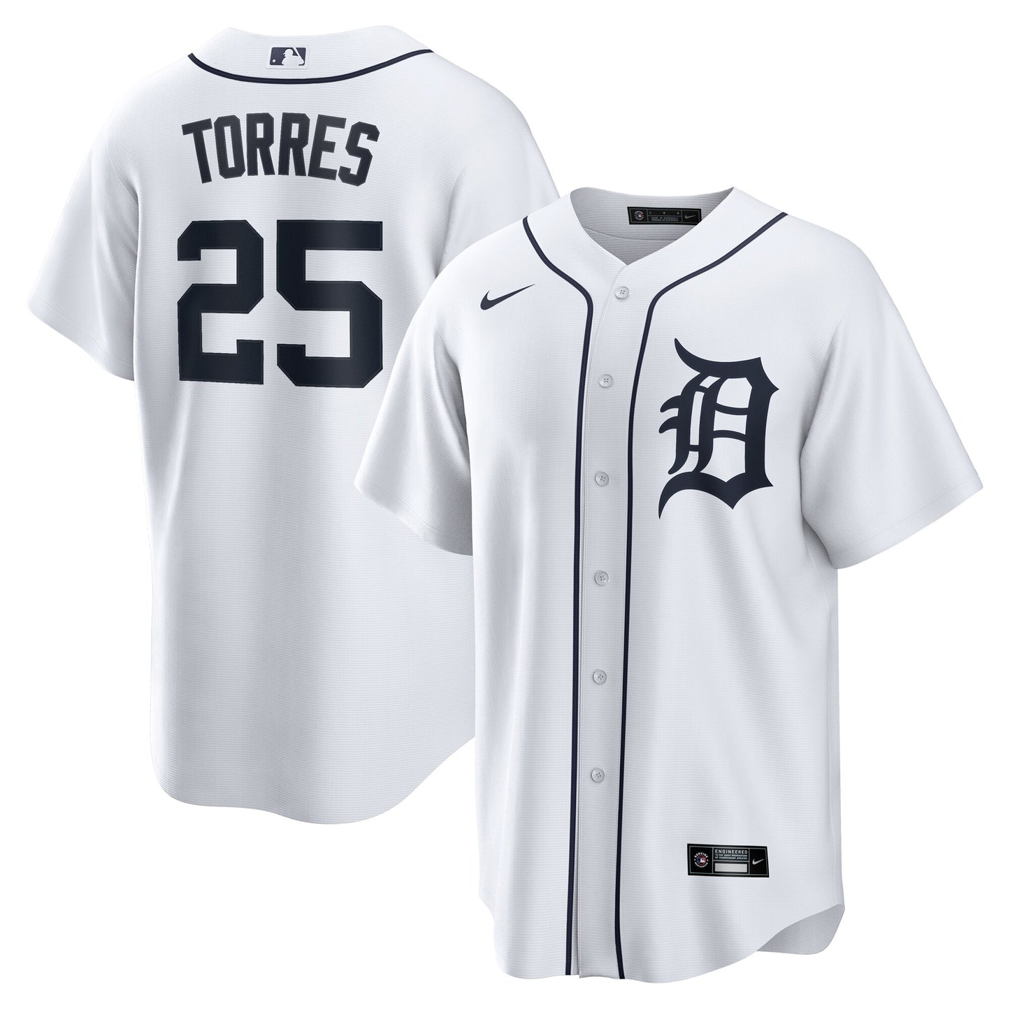 Gleyber Torres Detroit Tigers Home Replica Jersey - White | Stitched Baseball Jersey TJS1374