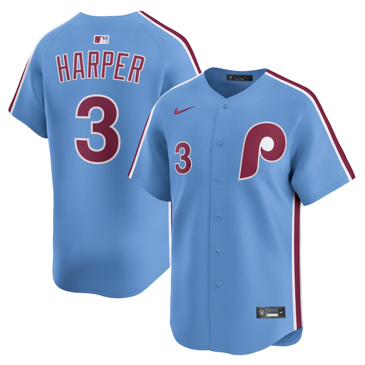 Bryce Harper Philadelphia Phillies Alternate Limited Player Jersey - Light Blue | Stitched Baseball Jersey TJS1368