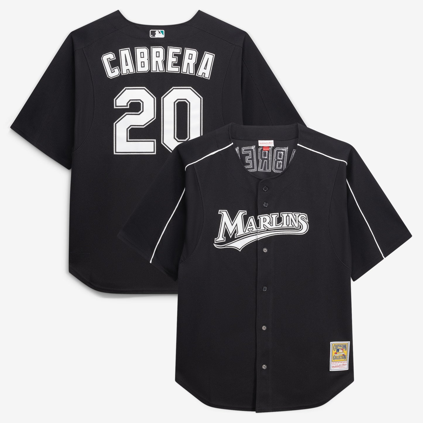 Miguel Cabrera Miami Marlins M & N Big & Tall Cooperstown Mesh Batting Practice Jersey - Black | Stitched Baseball Jersey TJS1561