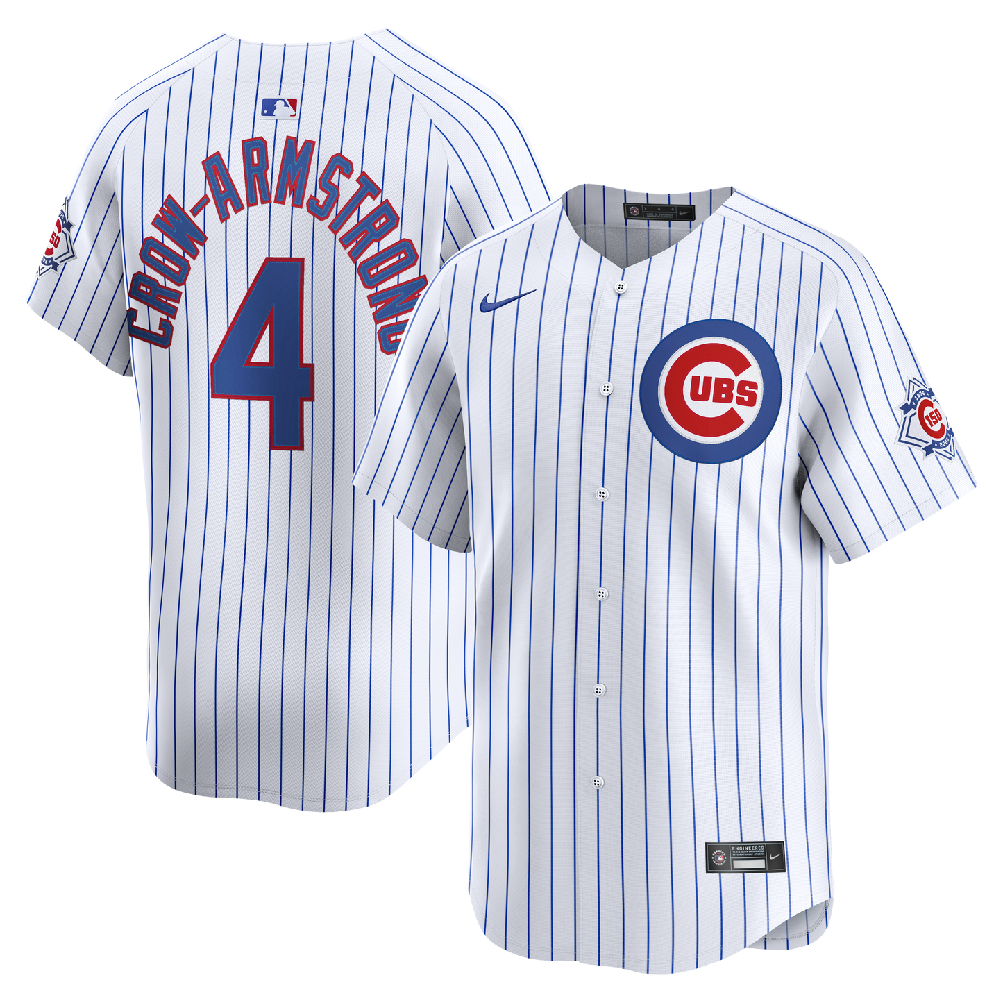 Pete Crow-Armstrong Chicago Cubs 150th Anniversary Limited Jersey - White | Stitched Baseball Jersey TJS1400