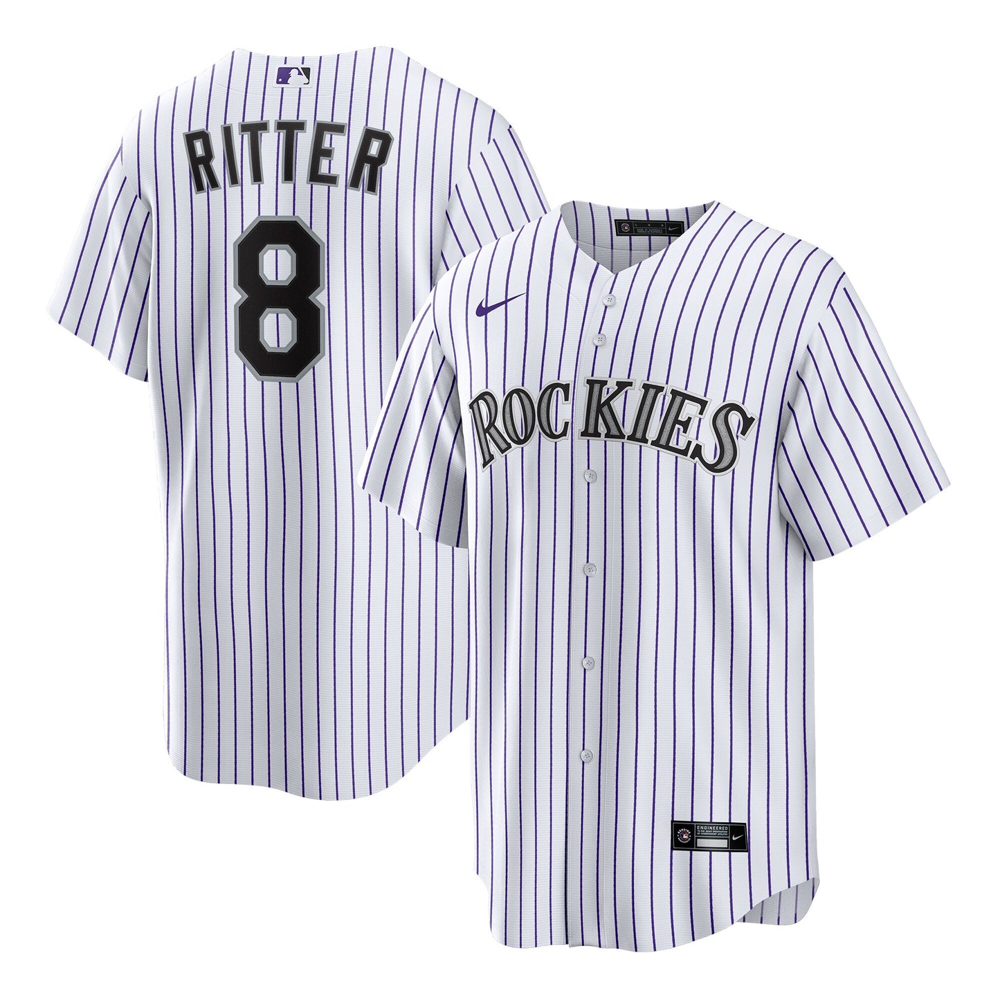 Ryan Ritter Colorado Rockies Home Replica Jersey - White | Stitched Baseball Jersey TJS1583