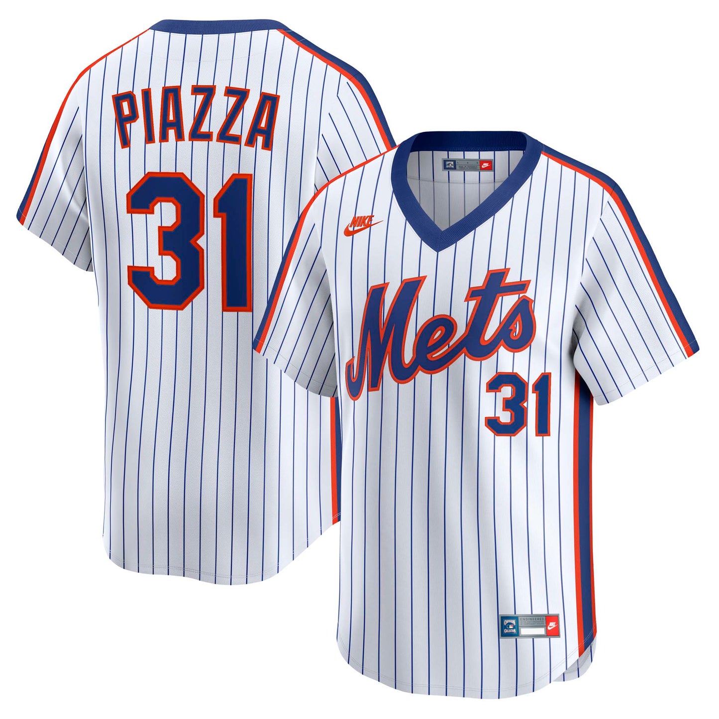 Mike Piazza New York Mets Throwback Cooperstown Collection Limited Jersey - White | Stitched Baseball Jersey TJS1435