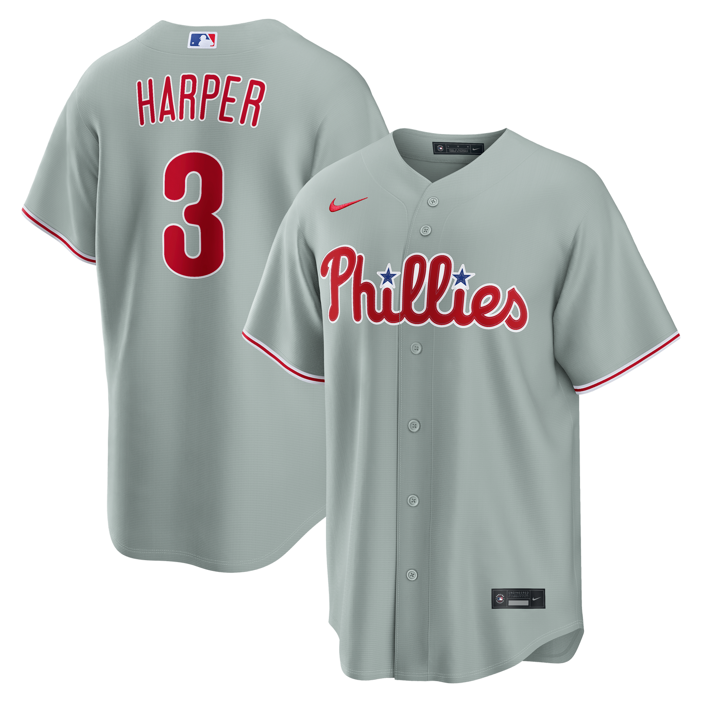 Bryce Harper Philadelphia Phillies Road Replica Jersey - Gray | Stitched Baseball Jersey TJS1488
