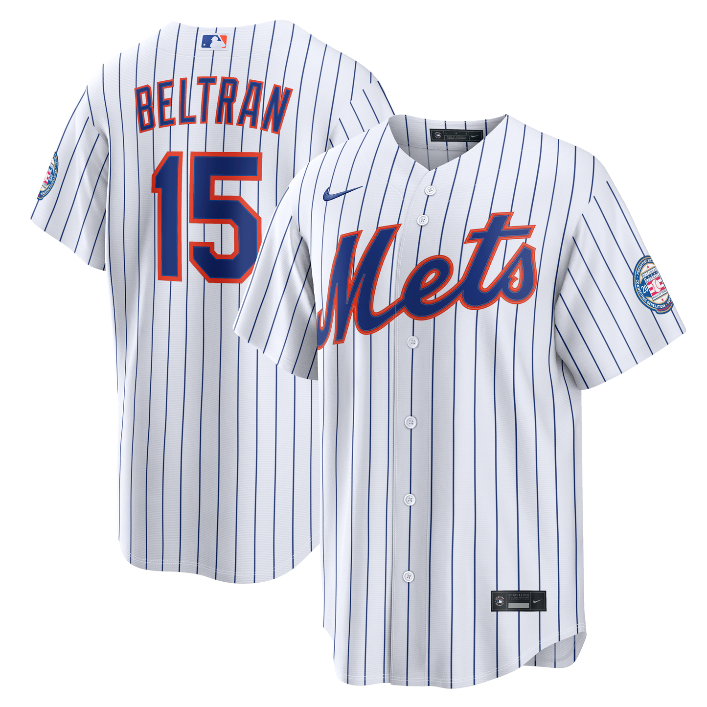 Carlos Beltran New York Mets Home Replica 2026 Hall of Fame Patch Jersey - White | Stitched Baseball Jersey TJS1611
