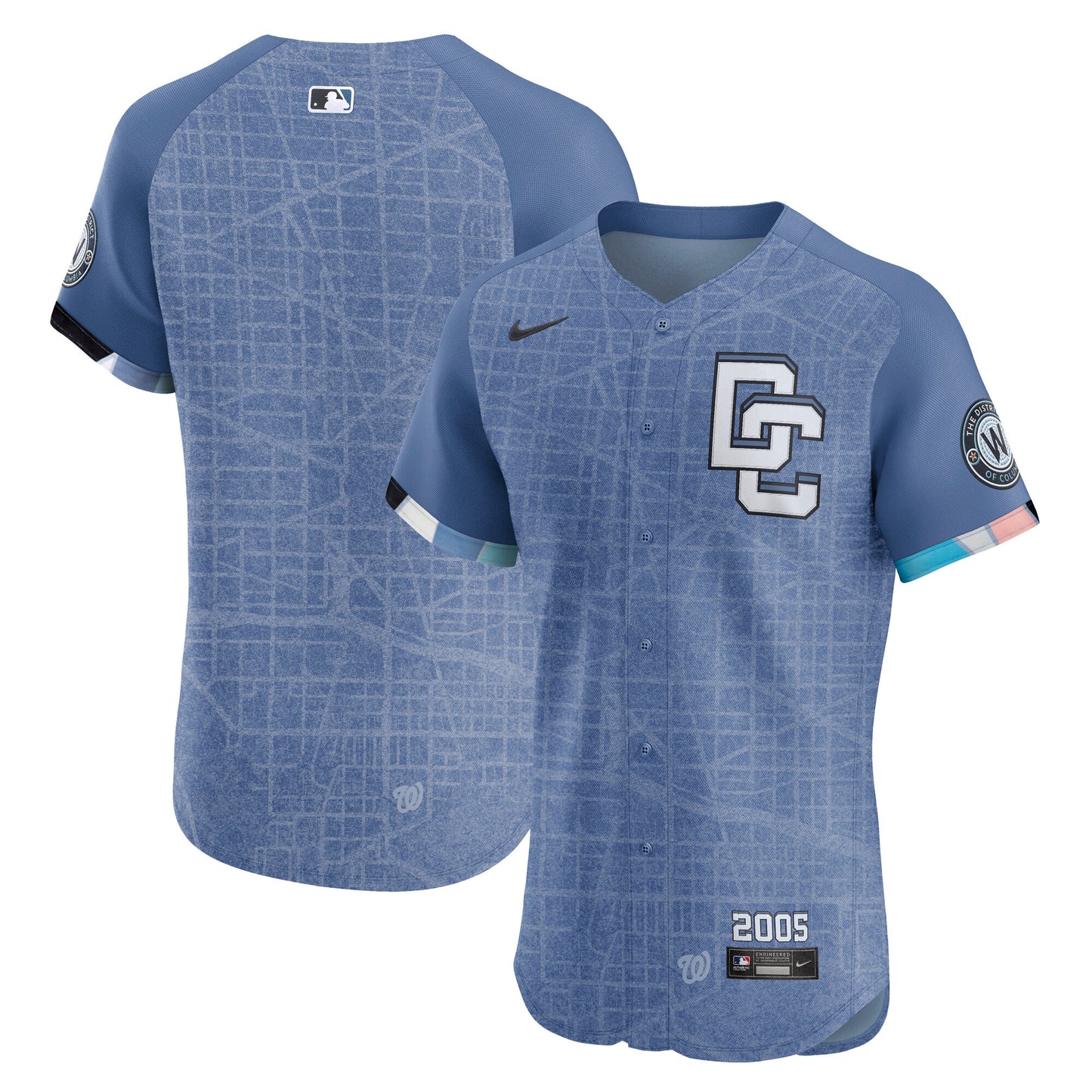 Washington Nationals 2025 City Connect Elite Jersey - Blue | Stitched Baseball Jersey TJS1666