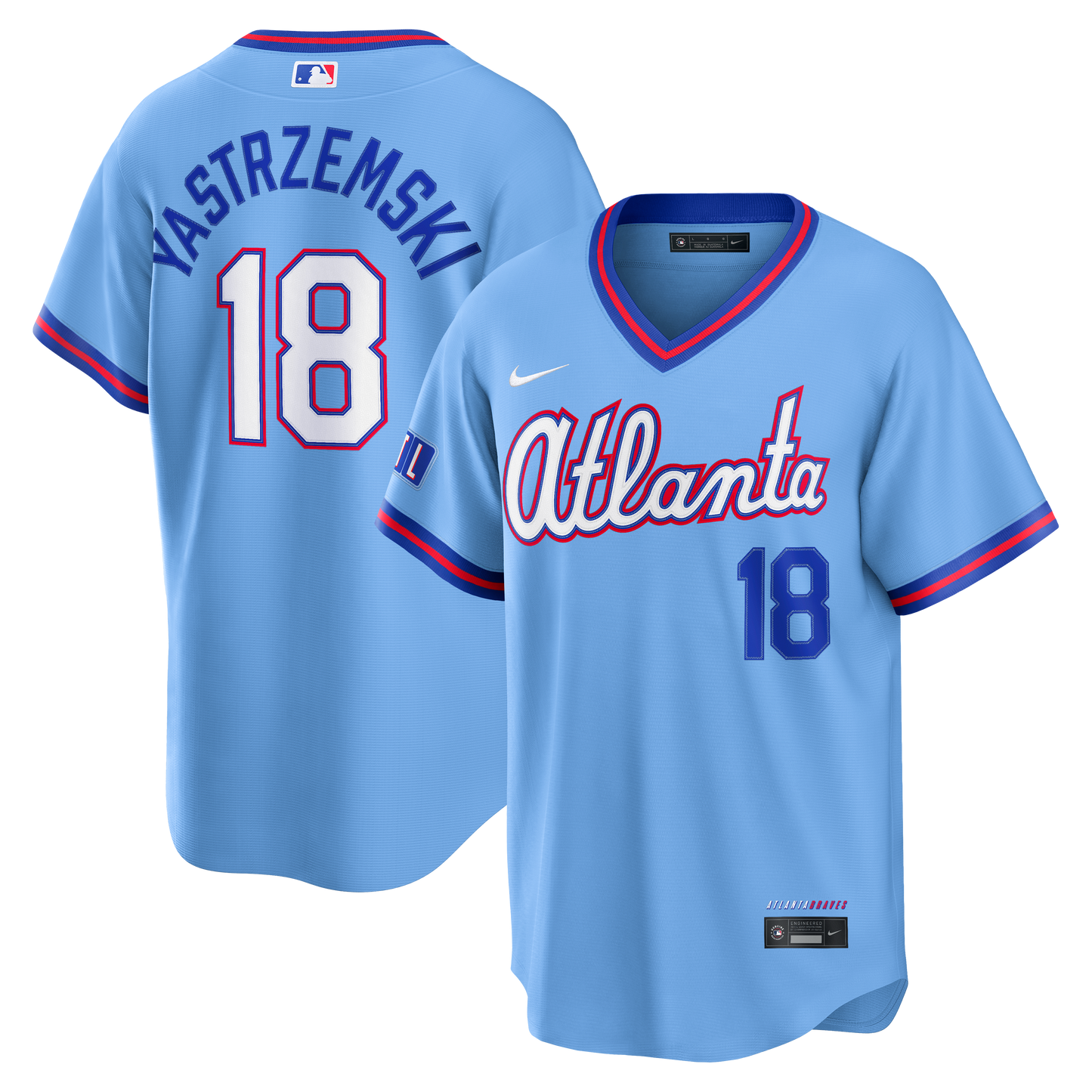 Mike Yastrzemski Atlanta Braves 2026 City Connect Stadium Jersey - Powder Blue | Stitched Baseball Jersey TJS1680
