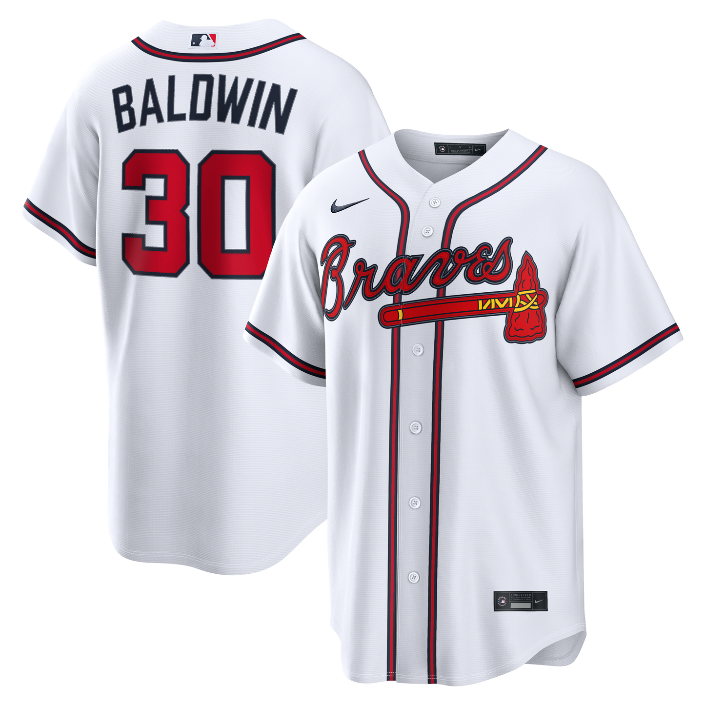 Drake Baldwin Atlanta Braves Home Replica Jersey - White | Stitched Baseball Jersey TJS1634