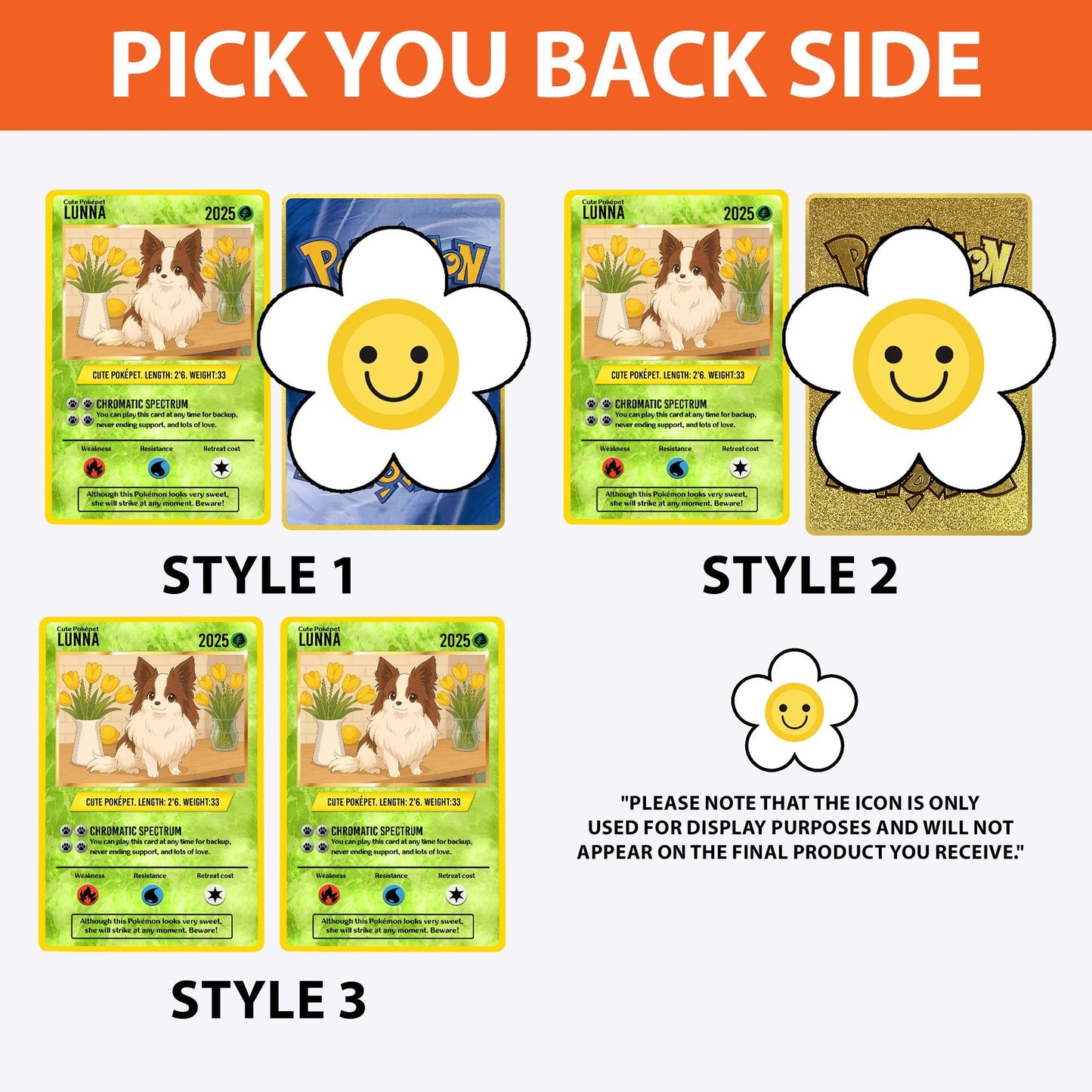 Personalized Photo Anime Your Pet as a Poke Pet, Photo&Text Game Card - PokeCard Gift for Pet Lover Ornaments, Dog Po...