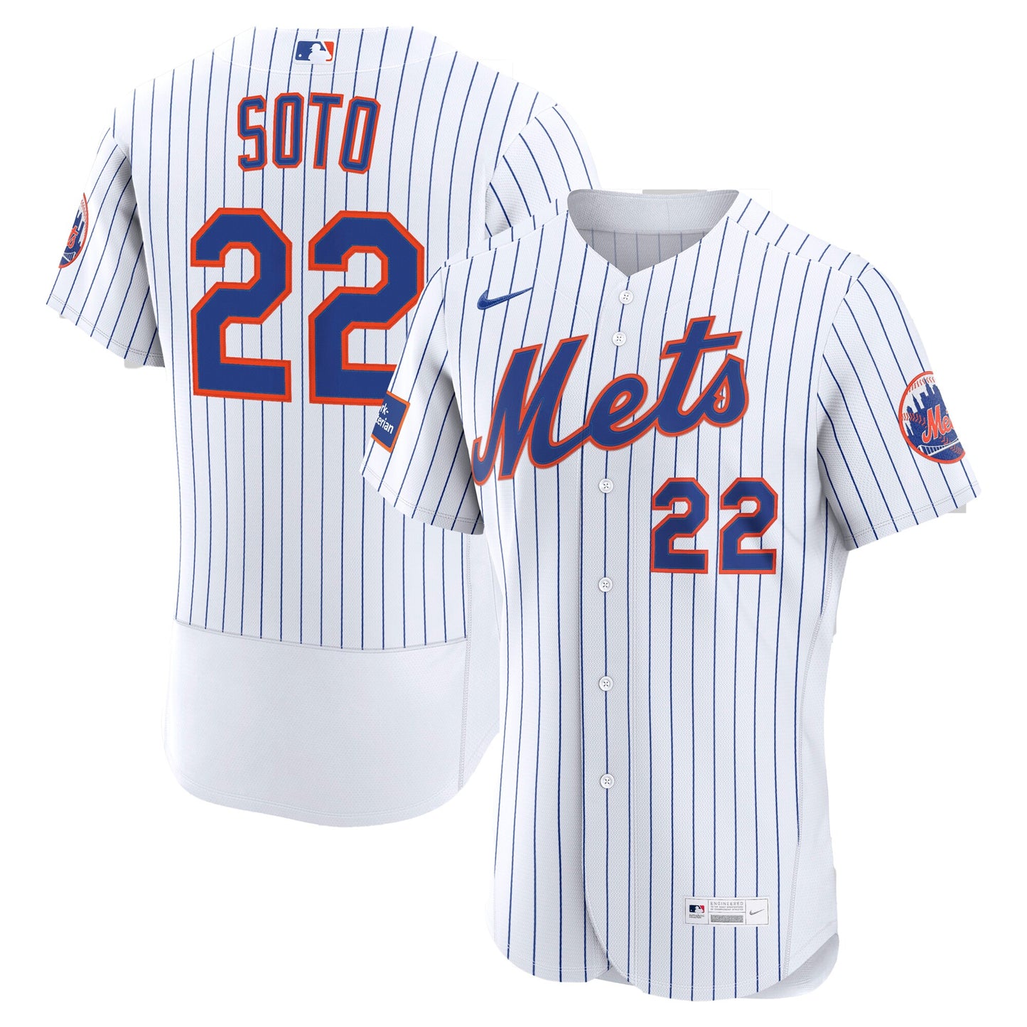 Juan Soto New York Mets Home Sponsor Patch Jersey - White | Stitched Baseball Jersey TJS0047