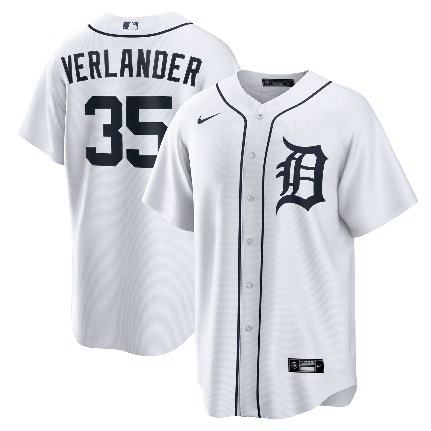 Justin Verlander Detroit Tigers Home Replica Jersey - White | Stitched Baseball Jersey TJS0033