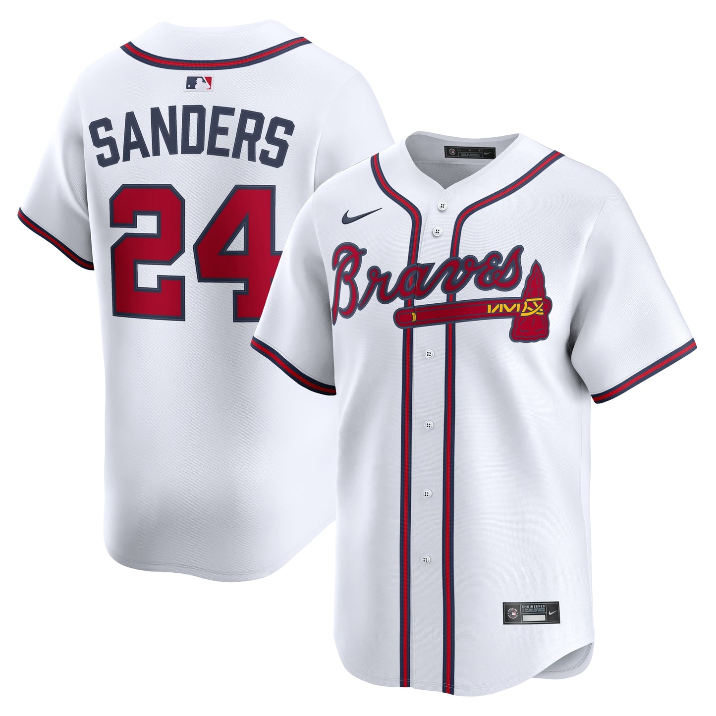 Deion Sanders Atlanta Braves Limited Player Jersey - White | Stitched Baseball Jersey TJS0086