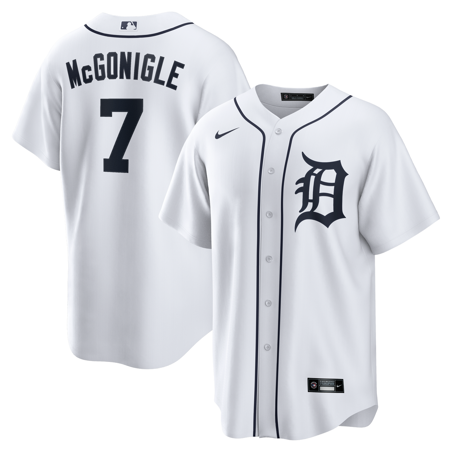Kevin McGonigle Detroit Tigers Home Replica Jersey - White | Stitched Baseball Jersey TJS0005