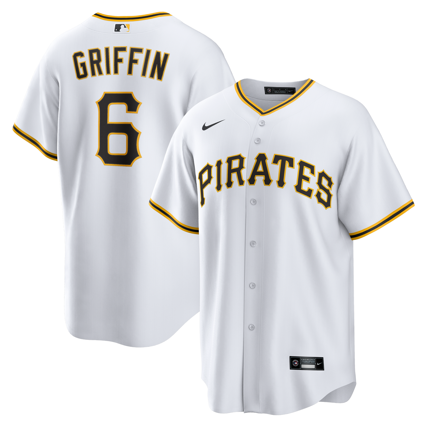 Konnor Griffin Pittsburgh Pirates Home Replica Jersey - White | Stitched Baseball Jersey TJS0015