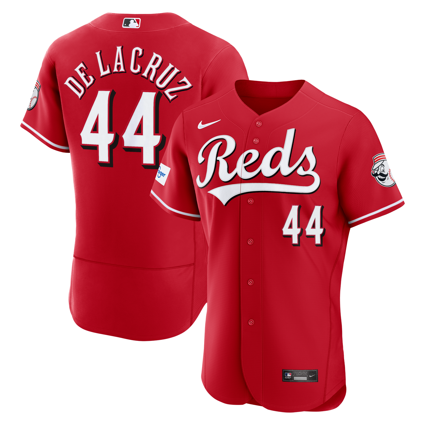 Elly De La Cruz Cincinnati Reds Alternate Sponsor Patch Jersey - Red | Stitched Baseball Jersey TJS0232