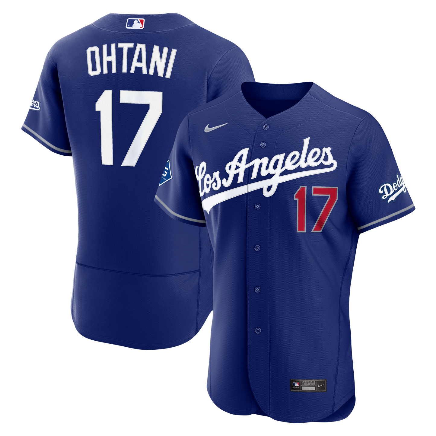 Shohei Ohtani Los Angeles Dodgers Alternate Sponsor Patch Jersey - Royal | Stitched Baseball Jersey TJS0106