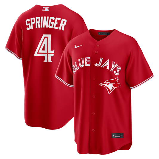 George Springer Toronto Blue Jays Canada Day Replica Jersey - Red | Stitched Baseball Jersey TJS0102
