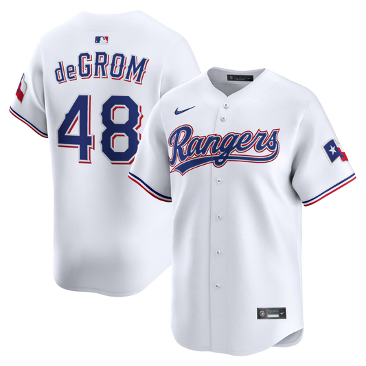 Jacob deGrom Texas Rangers Home Limited Jersey - White | Stitched Baseball Jersey TJS0154